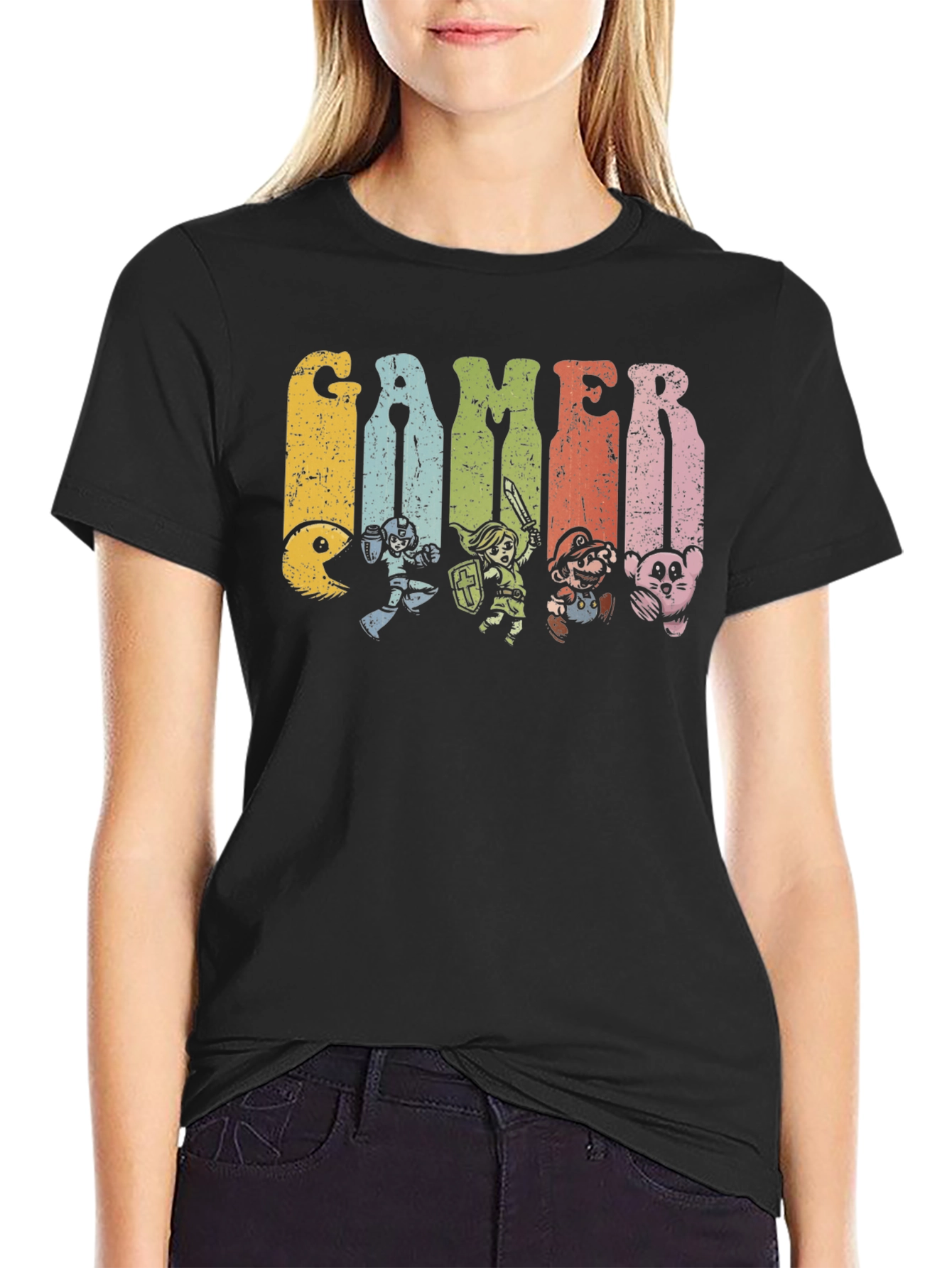 Retro Gamer T-Shirt - Classic Game Characters