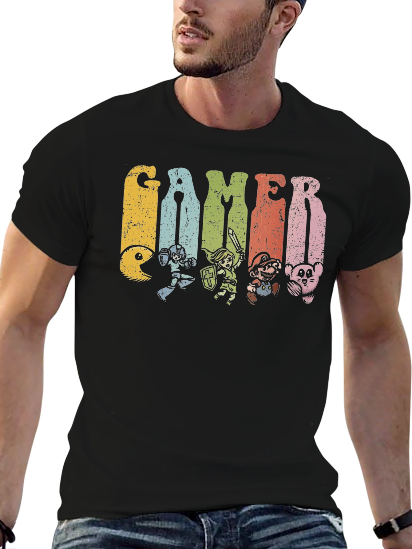 Retro Gamer T-Shirt - Classic Game Characters