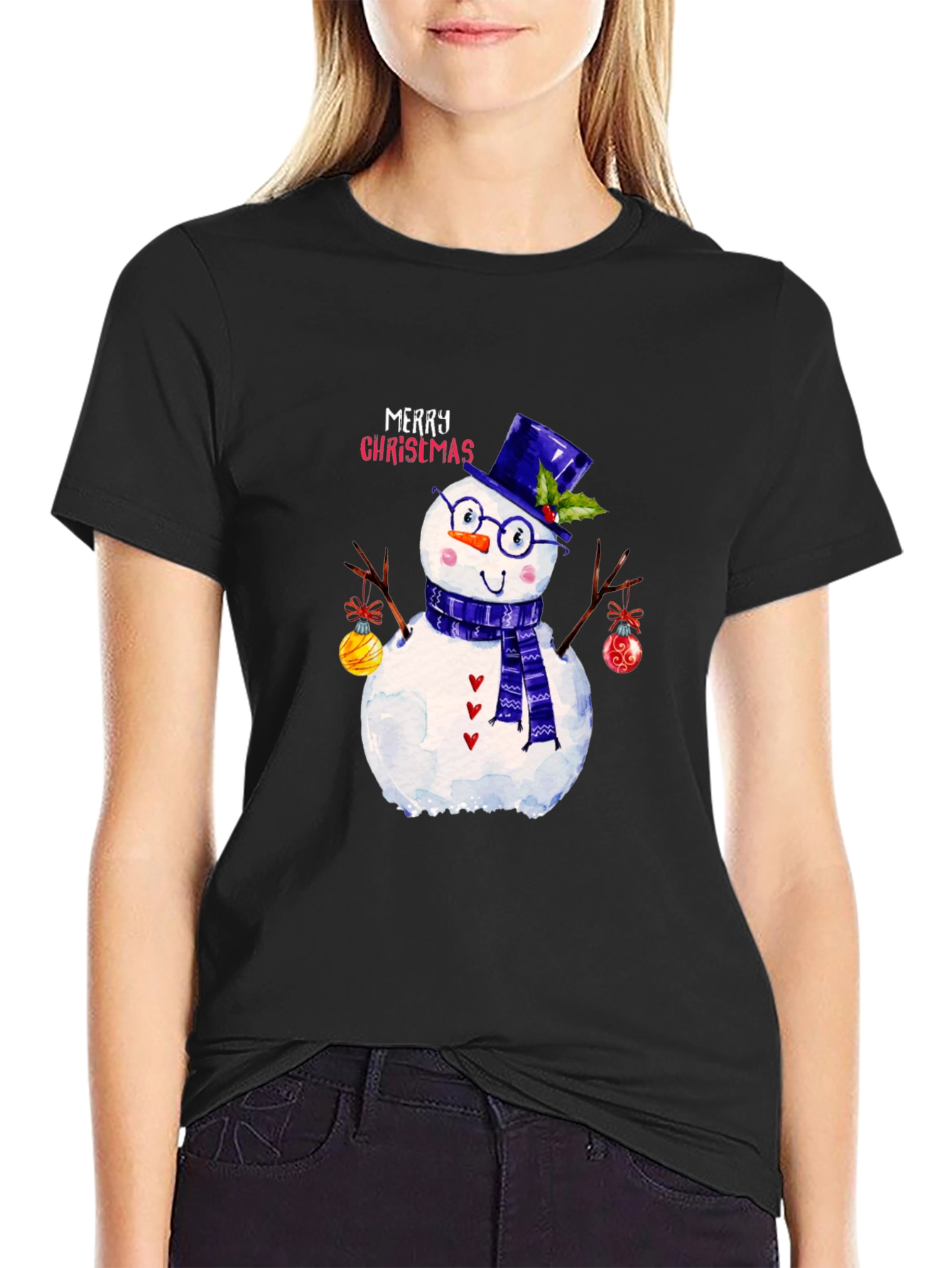 Festive Snowman Christmas Graphic Tee