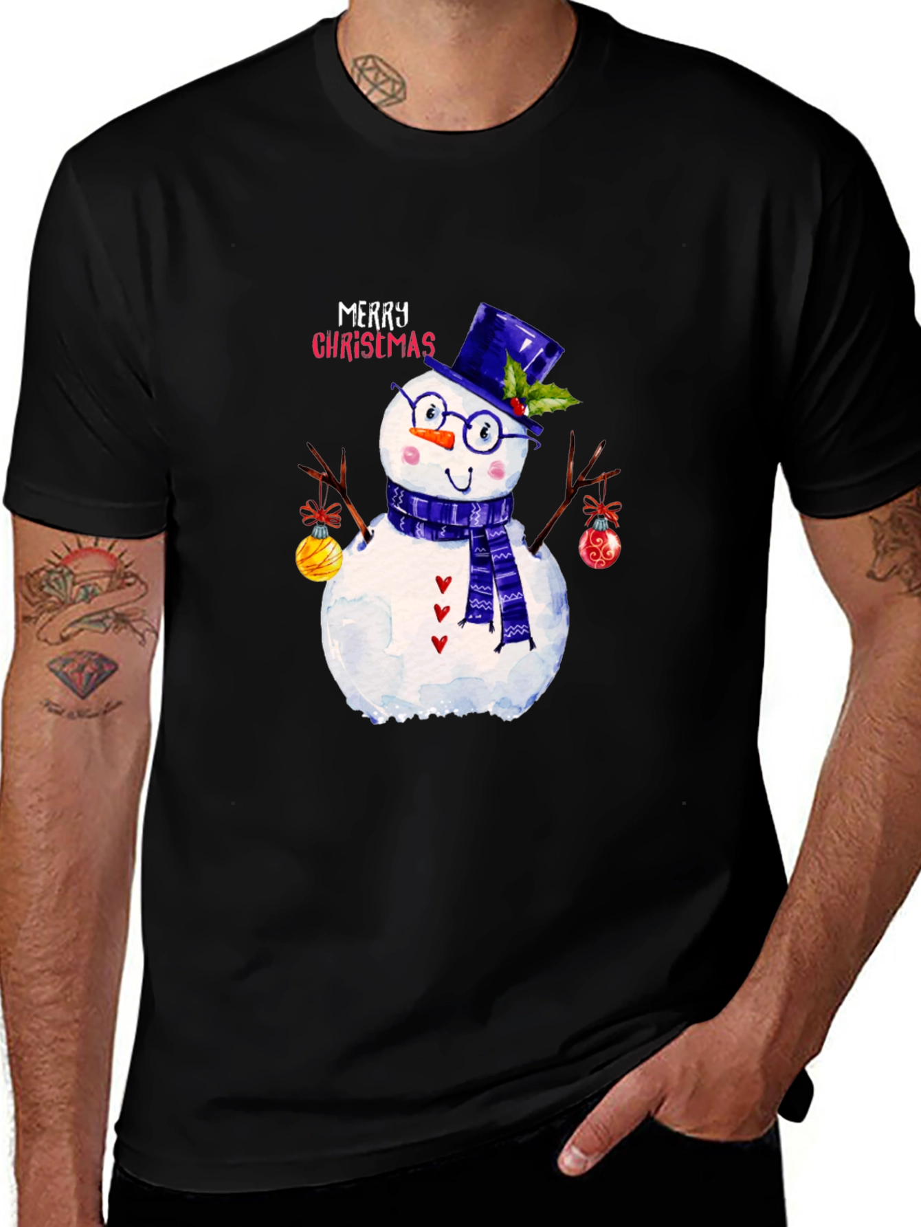Festive Snowman Christmas Graphic Tee