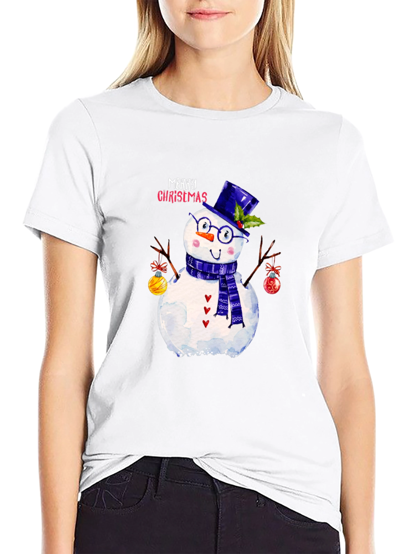 Festive Snowman Christmas Graphic Tee