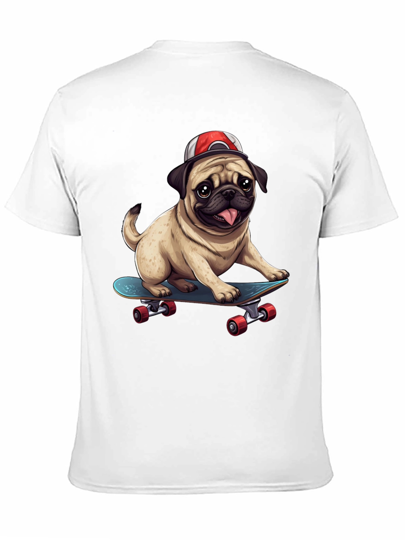 Pug Skateboard T-Shirt - Cool Dog Tee