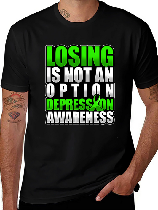 Depression Awareness T-Shirt - Losing is Not An Option
