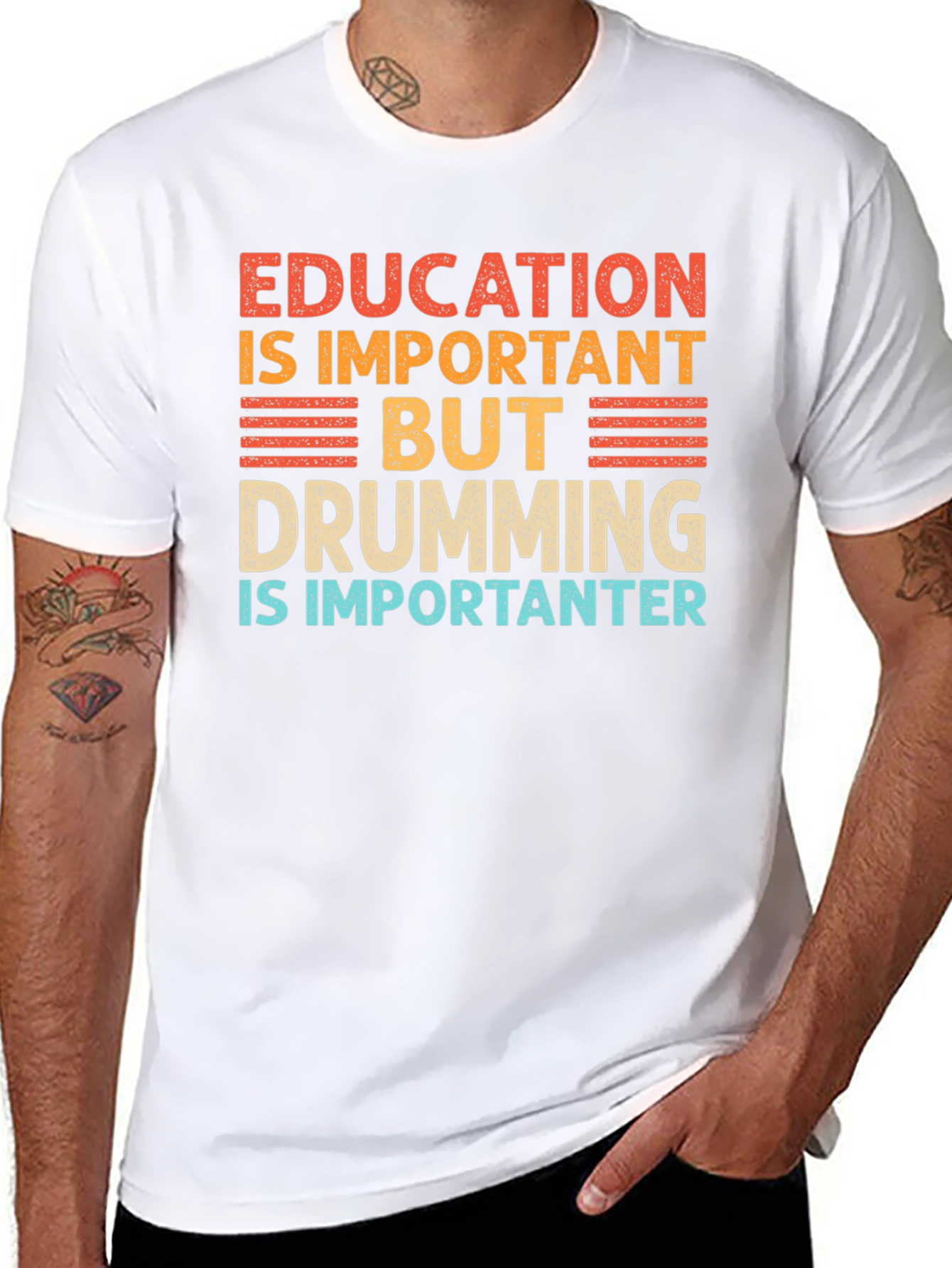 Education vs. Drumming T-Shirt