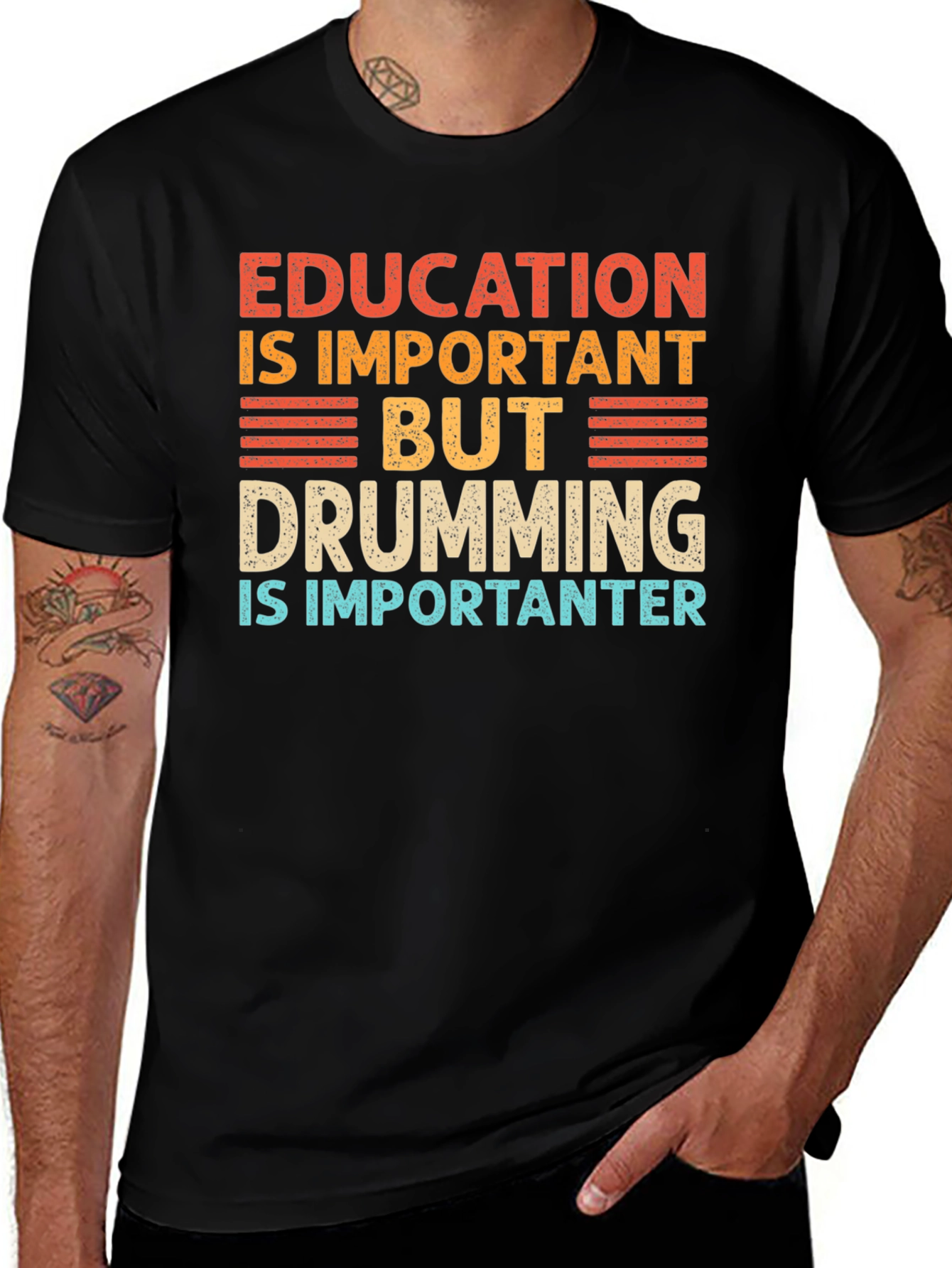 Education vs. Drumming T-Shirt