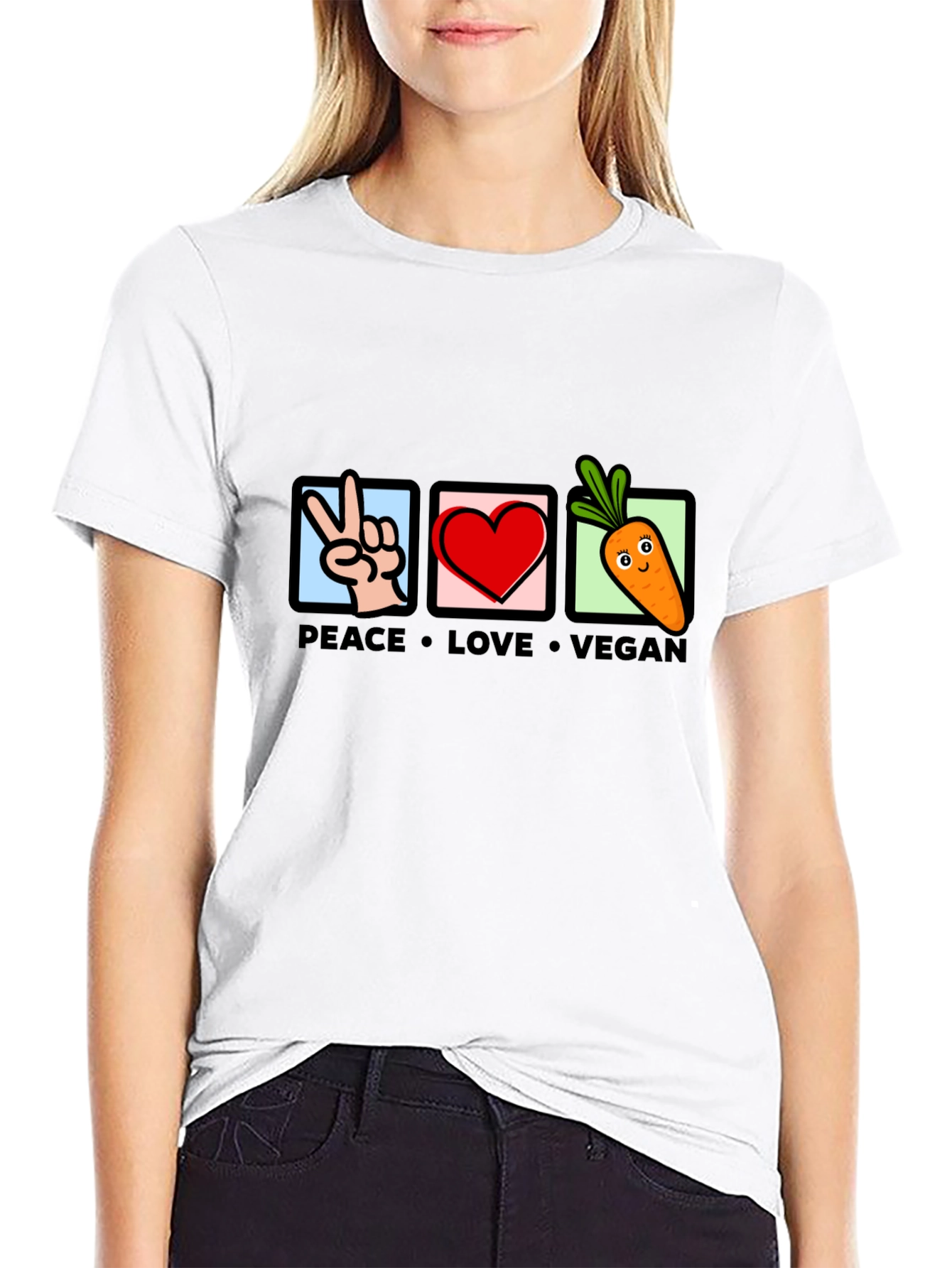 Peace Love Vegan Graphic T-Shirt