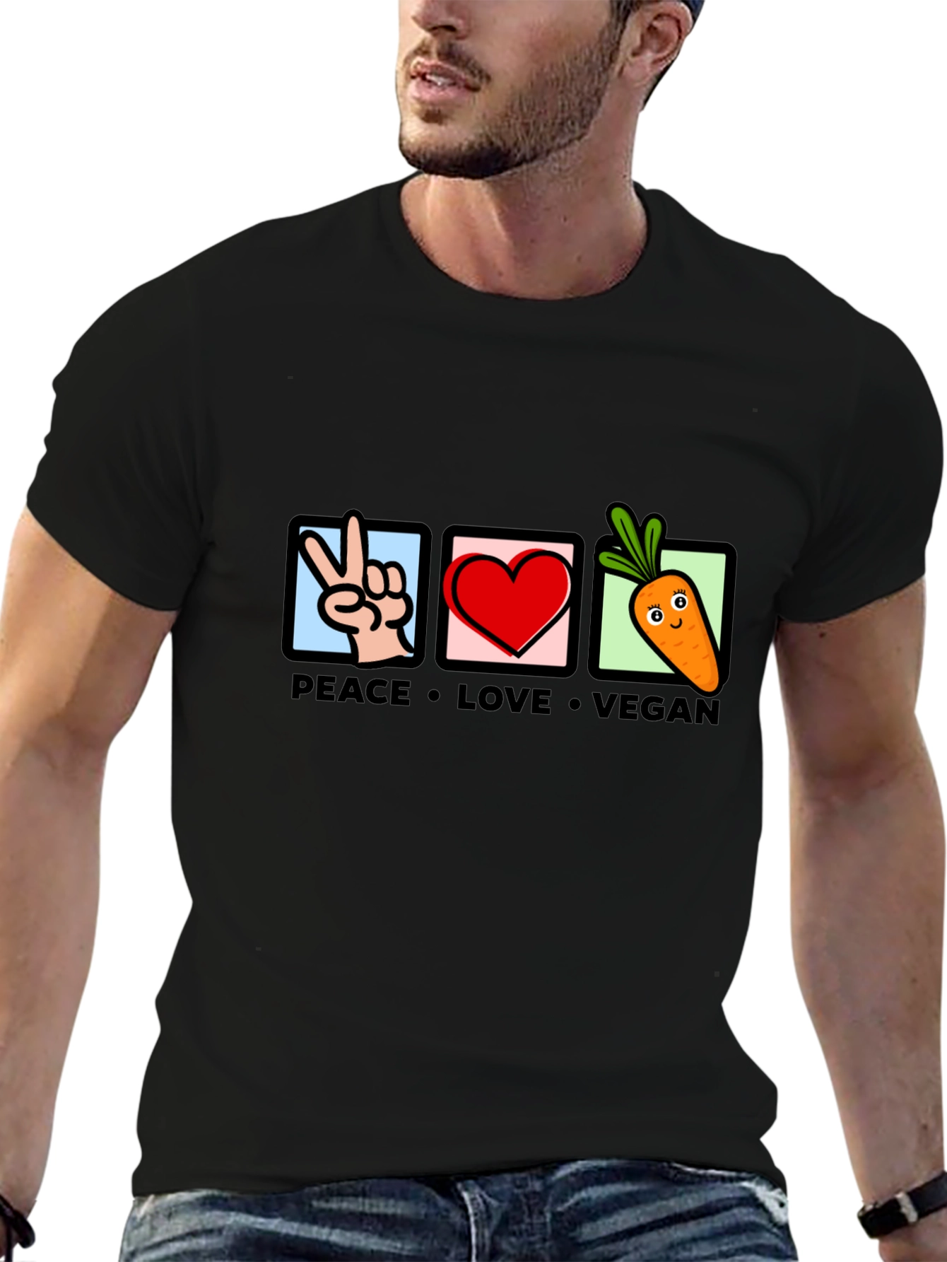 Peace Love Vegan Graphic T-Shirt