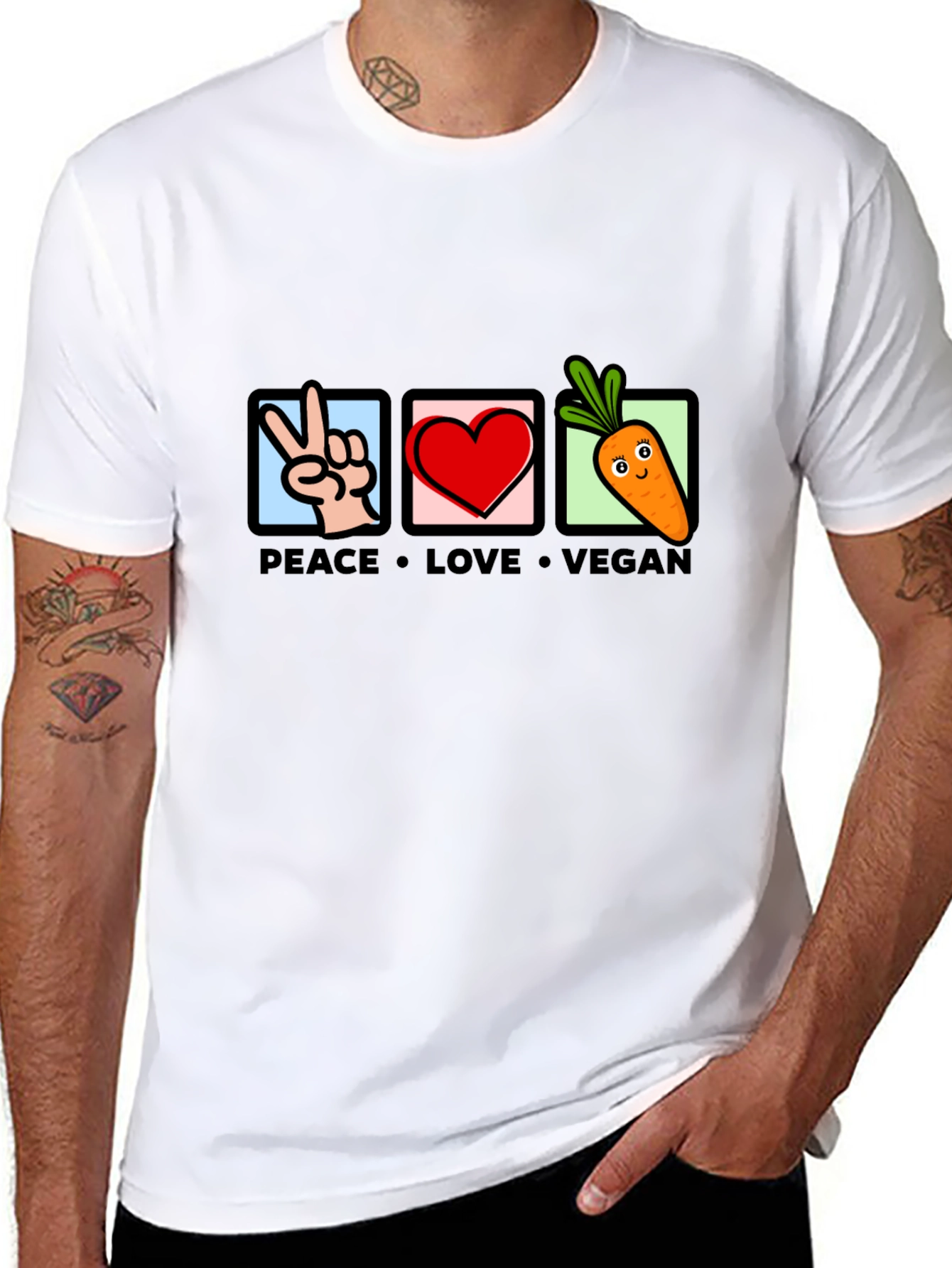 Peace Love Vegan Graphic T-Shirt
