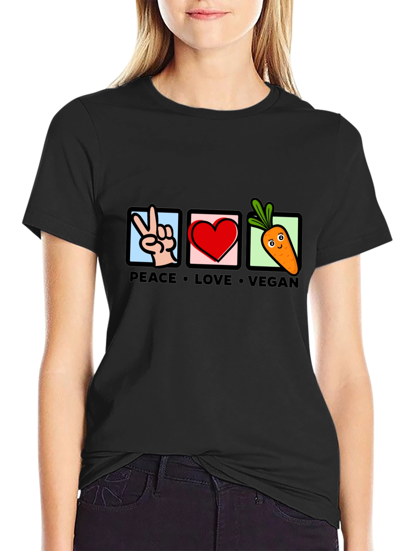 Peace Love Vegan Graphic T-Shirt