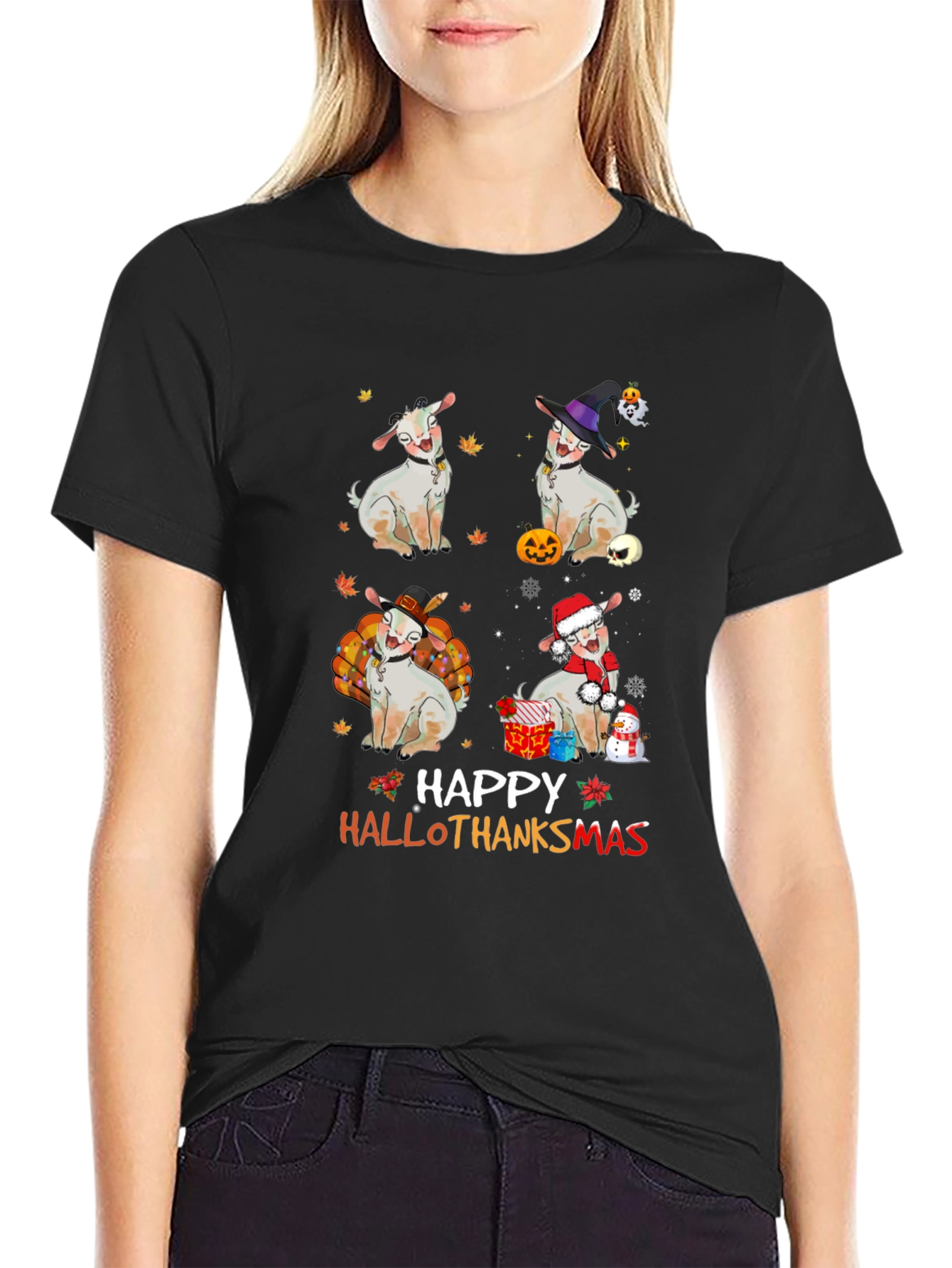Happy Hallothanksmas Goat T-Shirt