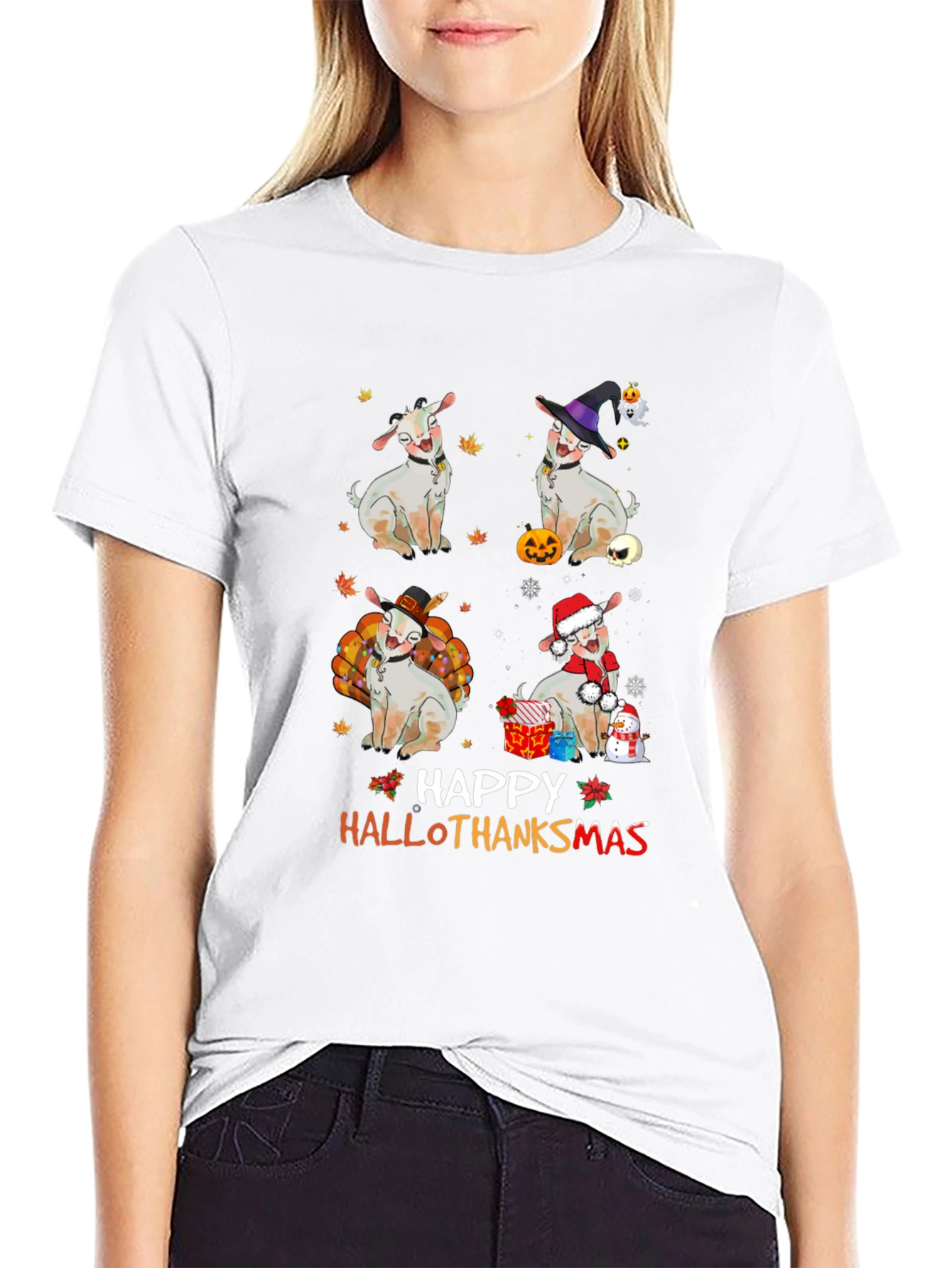 Happy Hallothanksmas Goat T-Shirt