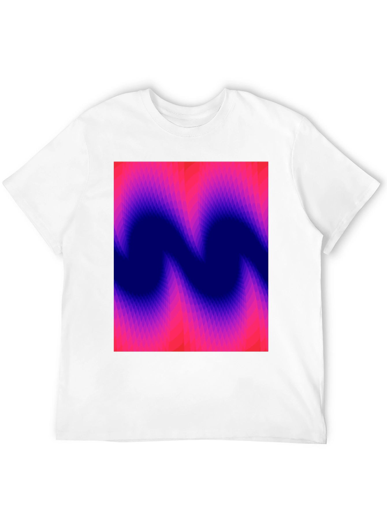 Abstract Wave Graphic Tee - Soft Black Cotton T-Shirt