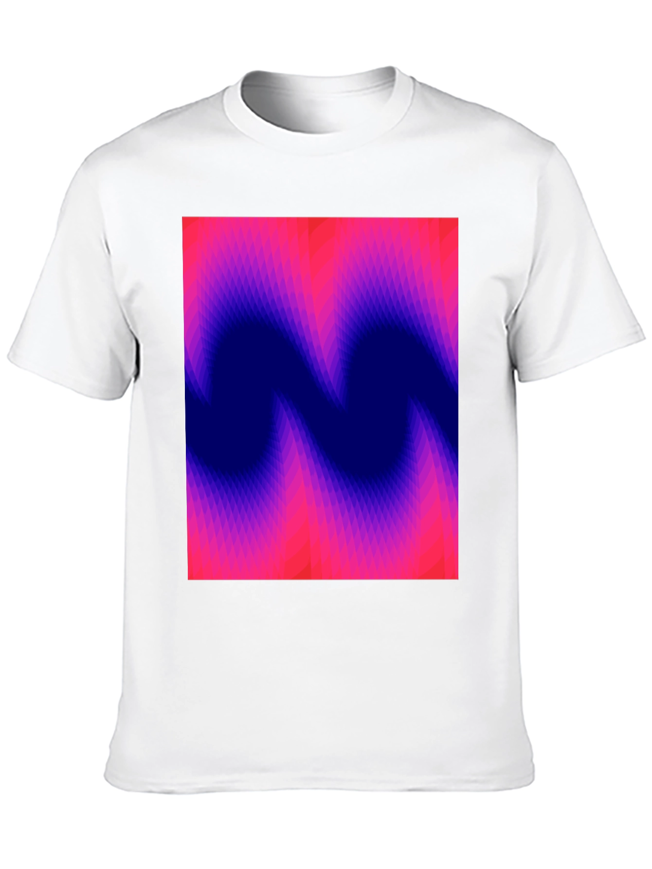 Abstract Wave Graphic Tee - Soft Black Cotton T-Shirt