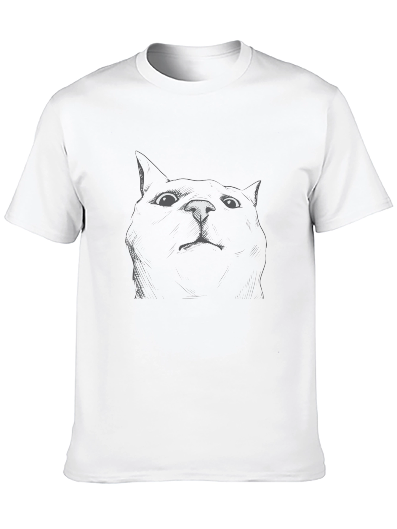 Black Cat Sketch Tee - Funny Graphic T-Shirt