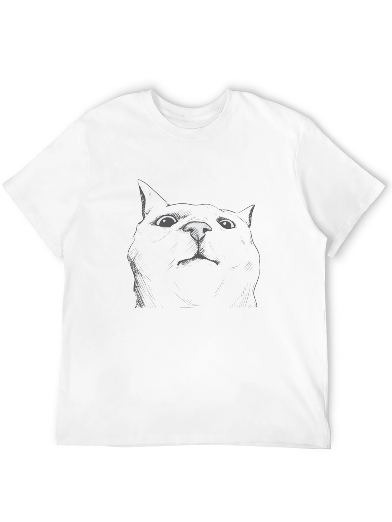 Black Cat Sketch Tee - Funny Graphic T-Shirt