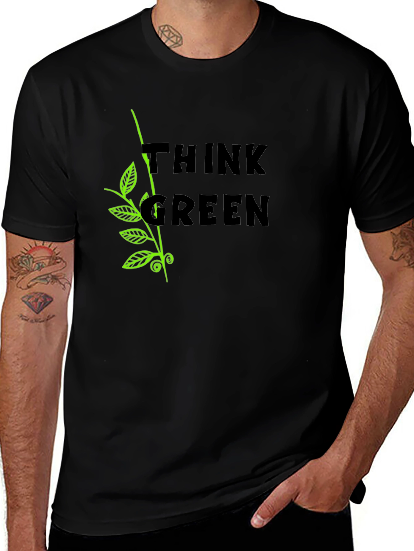 Think Green Graphic Tee - Eco Friendly Shirt