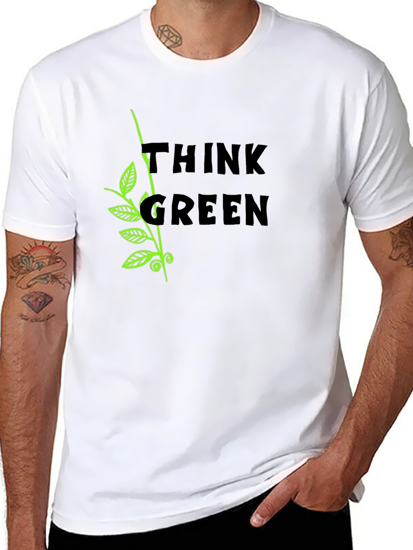 Think Green Graphic Tee - Eco Friendly Shirt