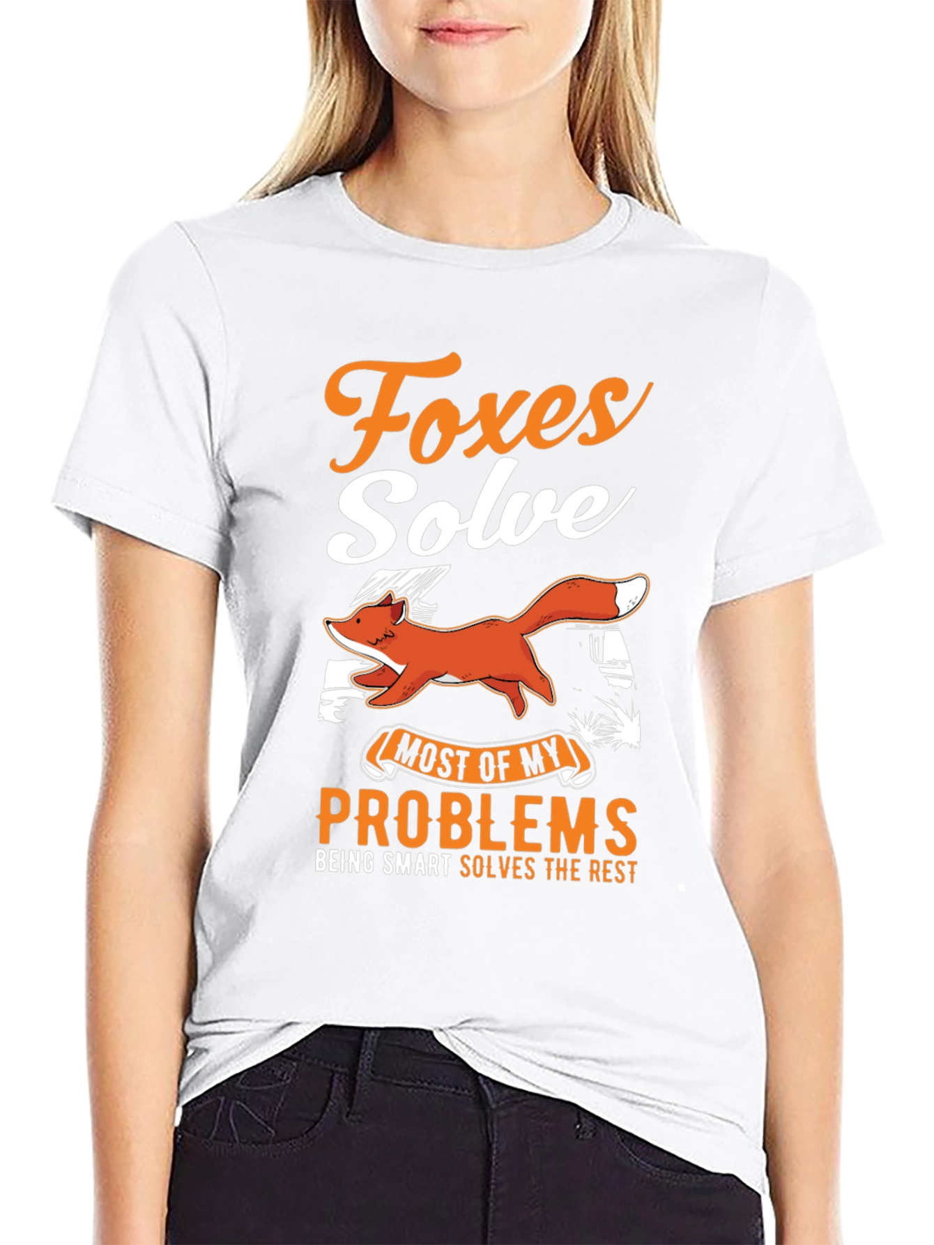 Foxes Solve Problems Graphic Tee - Mens Casual