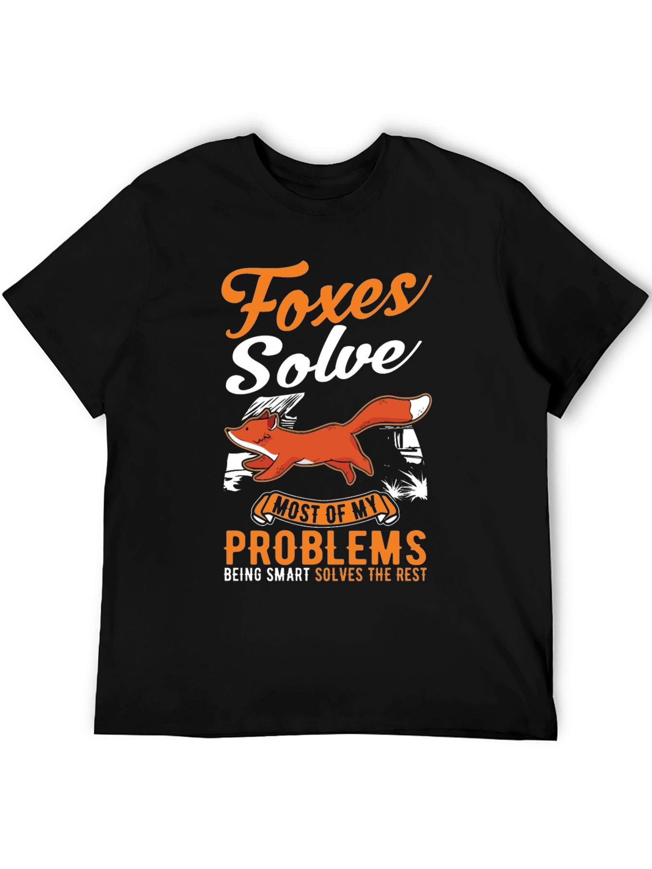 Foxes Solve Problems Graphic Tee - Mens Casual