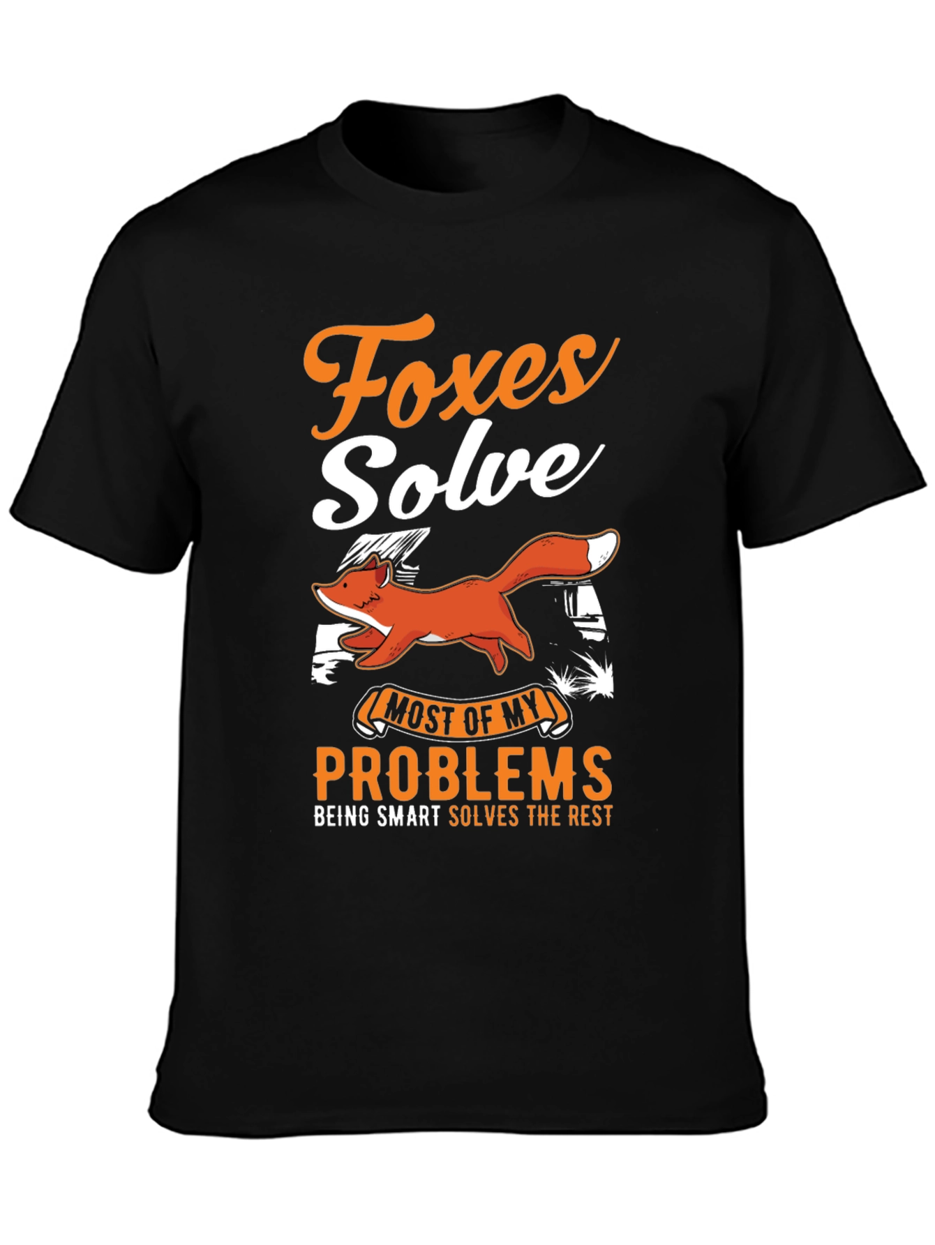 Foxes Solve Problems Graphic Tee - Mens Casual