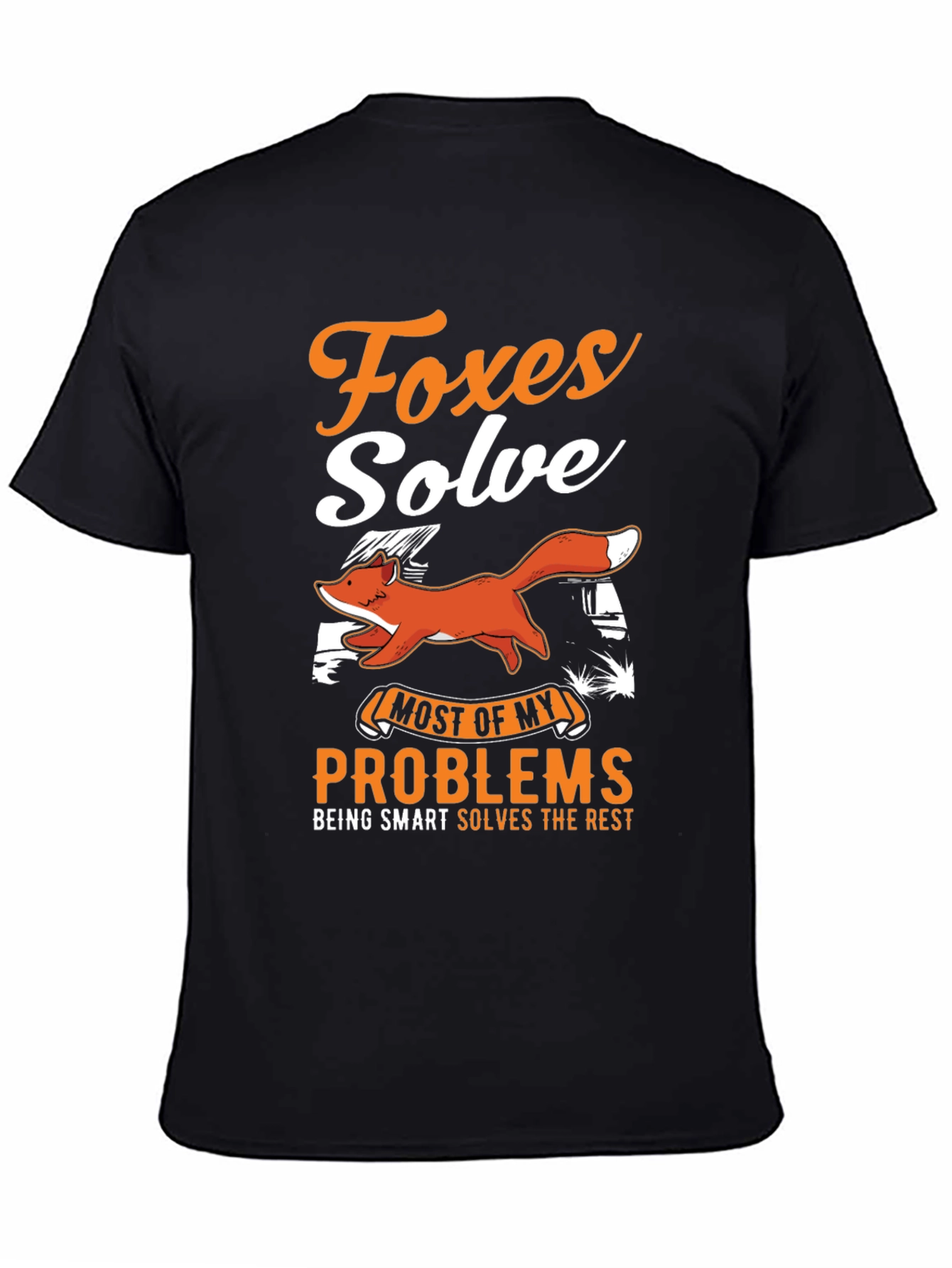 Foxes Solve Problems Graphic Tee - Mens Casual