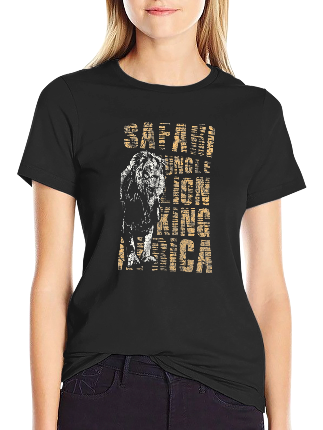 Safari Lion King Graphic Tee - Black