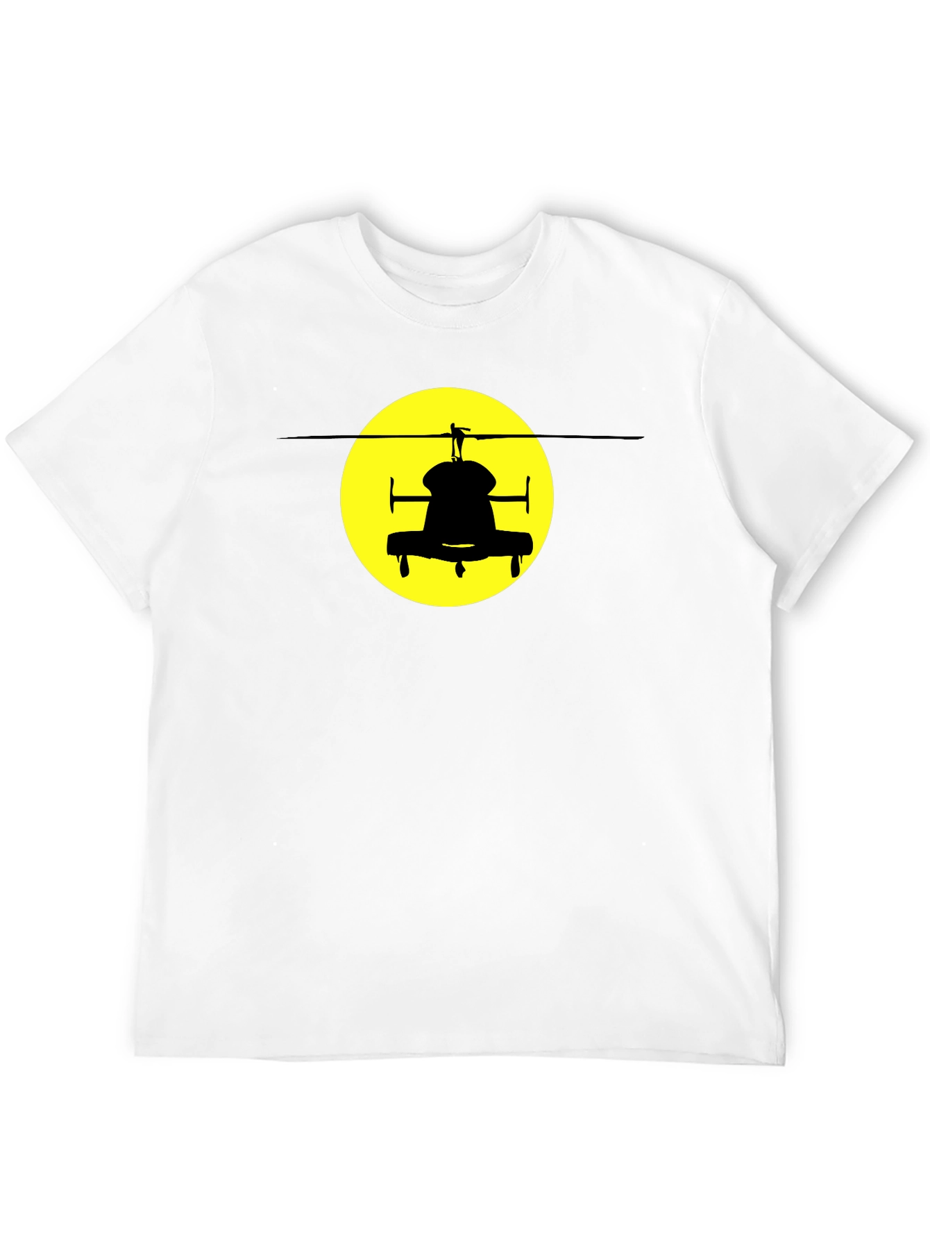 Helicopter Silhouette Graphic Tee - Black