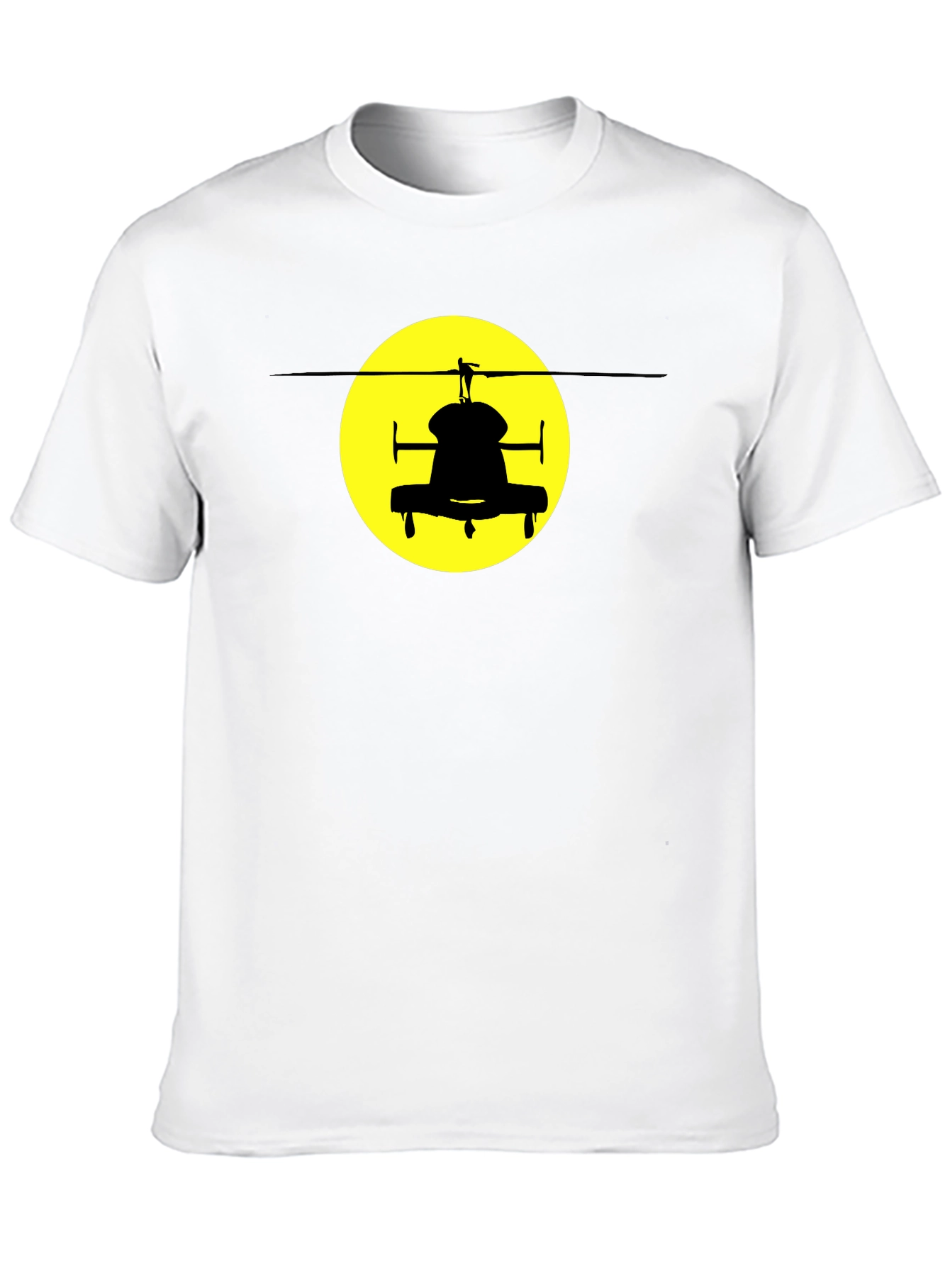 Helicopter Silhouette Graphic Tee - Black