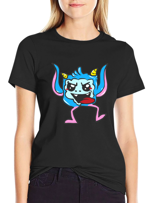 Monster Graphic Print Black T-Shirt
