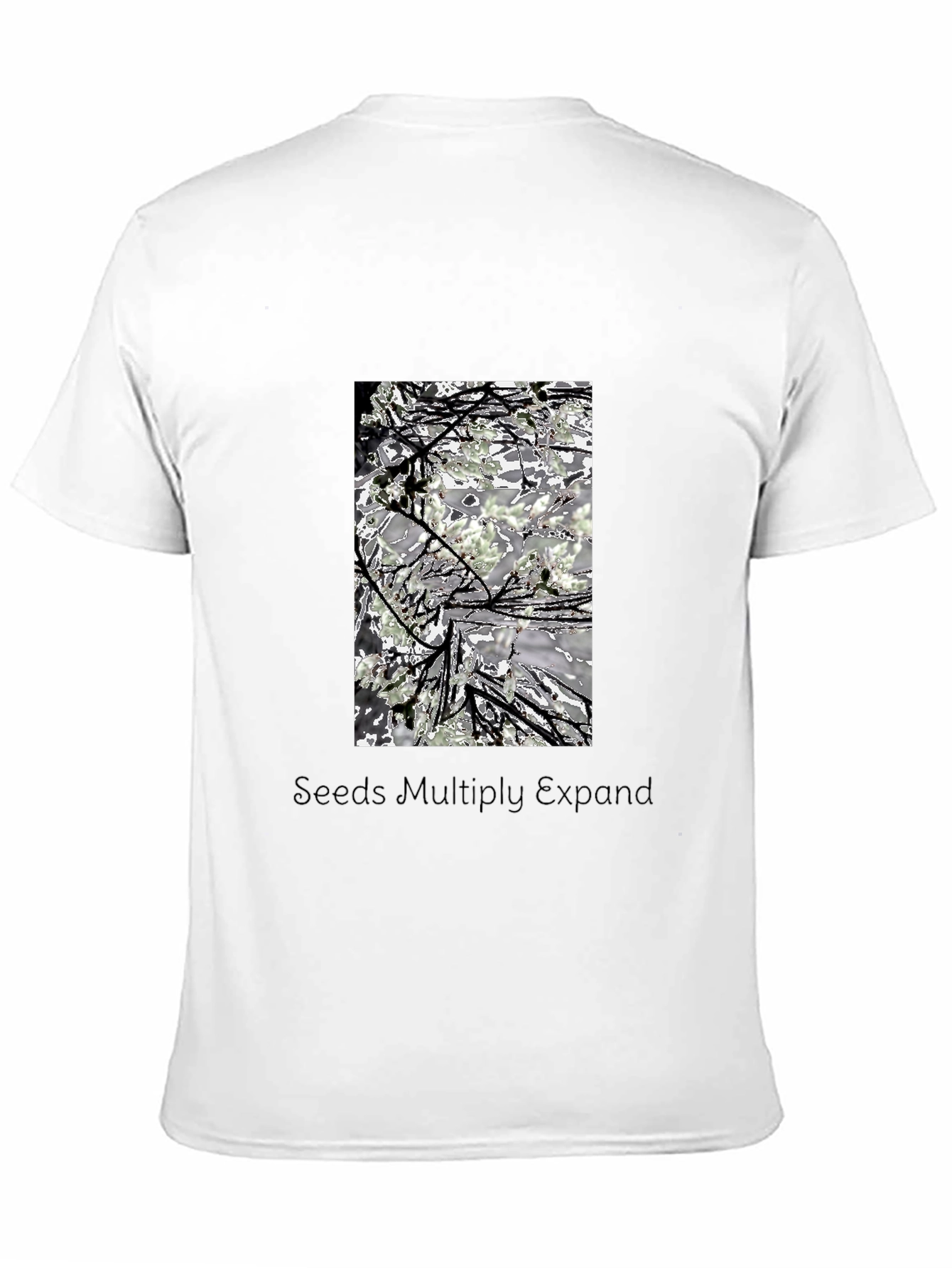 Artistic Nature-Themed Graphic Tee - Black