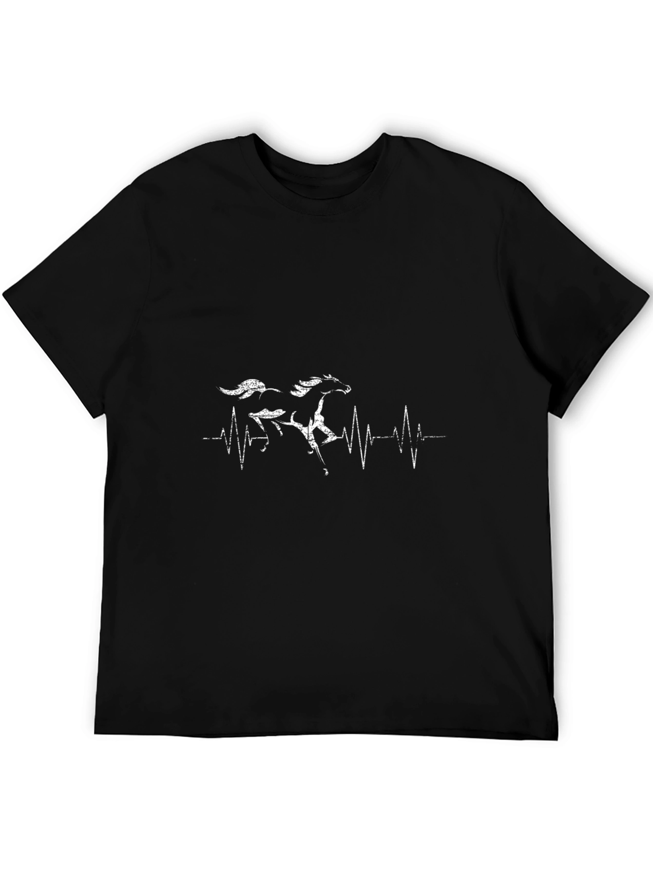 Horse Heartbeat Graphic Tee - Black