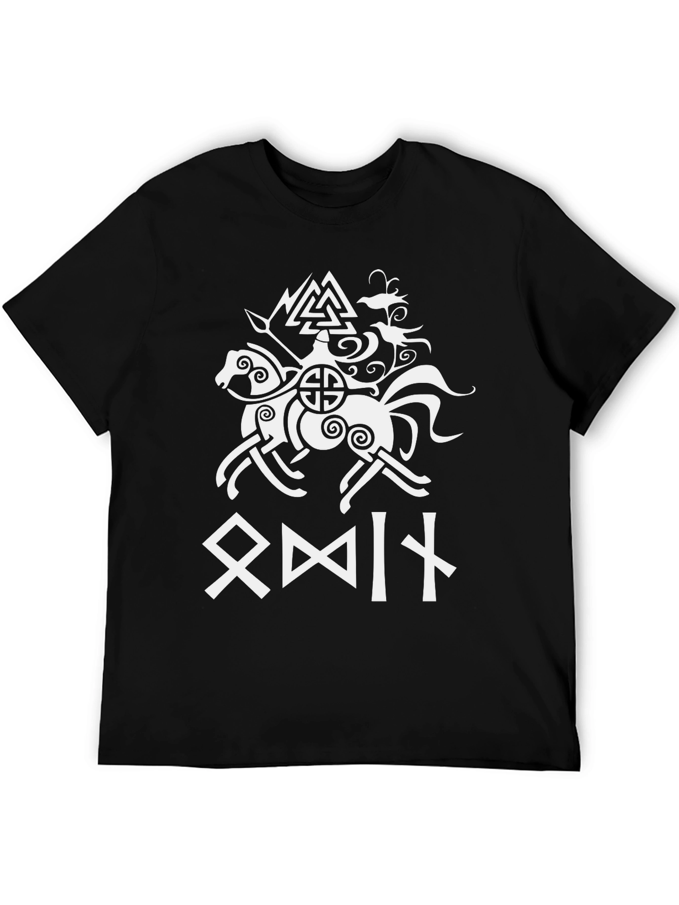 Viking Horse Rider T-Shirt - Valknut Symbol
