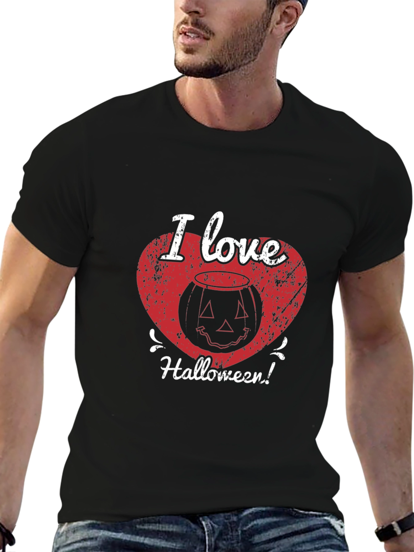 I Love Halloween T-Shirt - Pumpkin Heart Graphic Tee