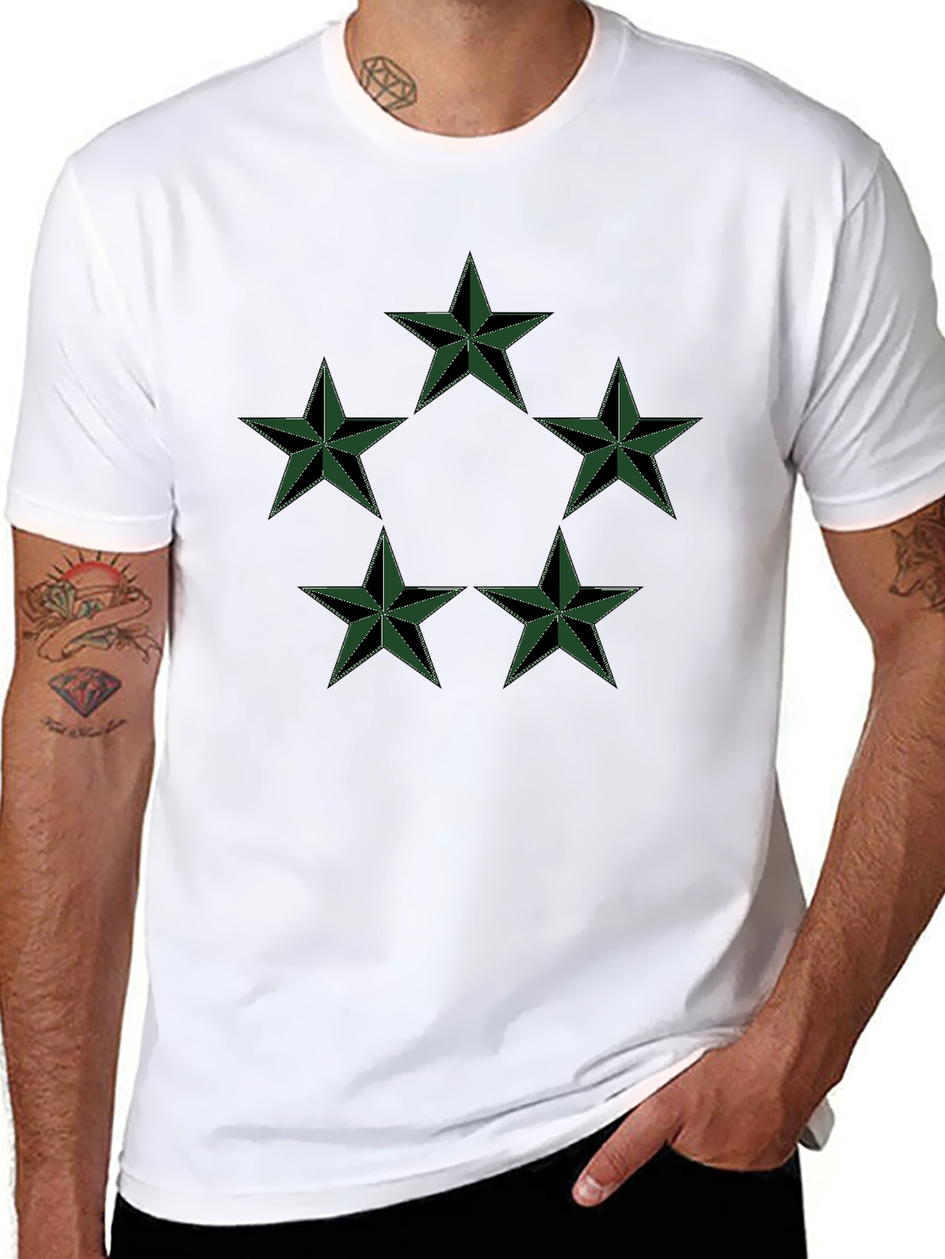Star Circle Graphic Black T-Shirt