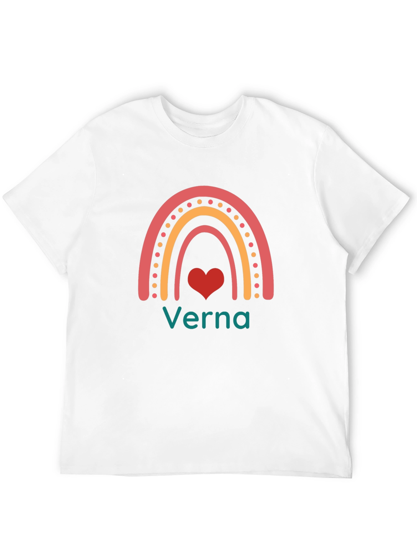 Verna Rainbow Heart Graphic Tee - Black