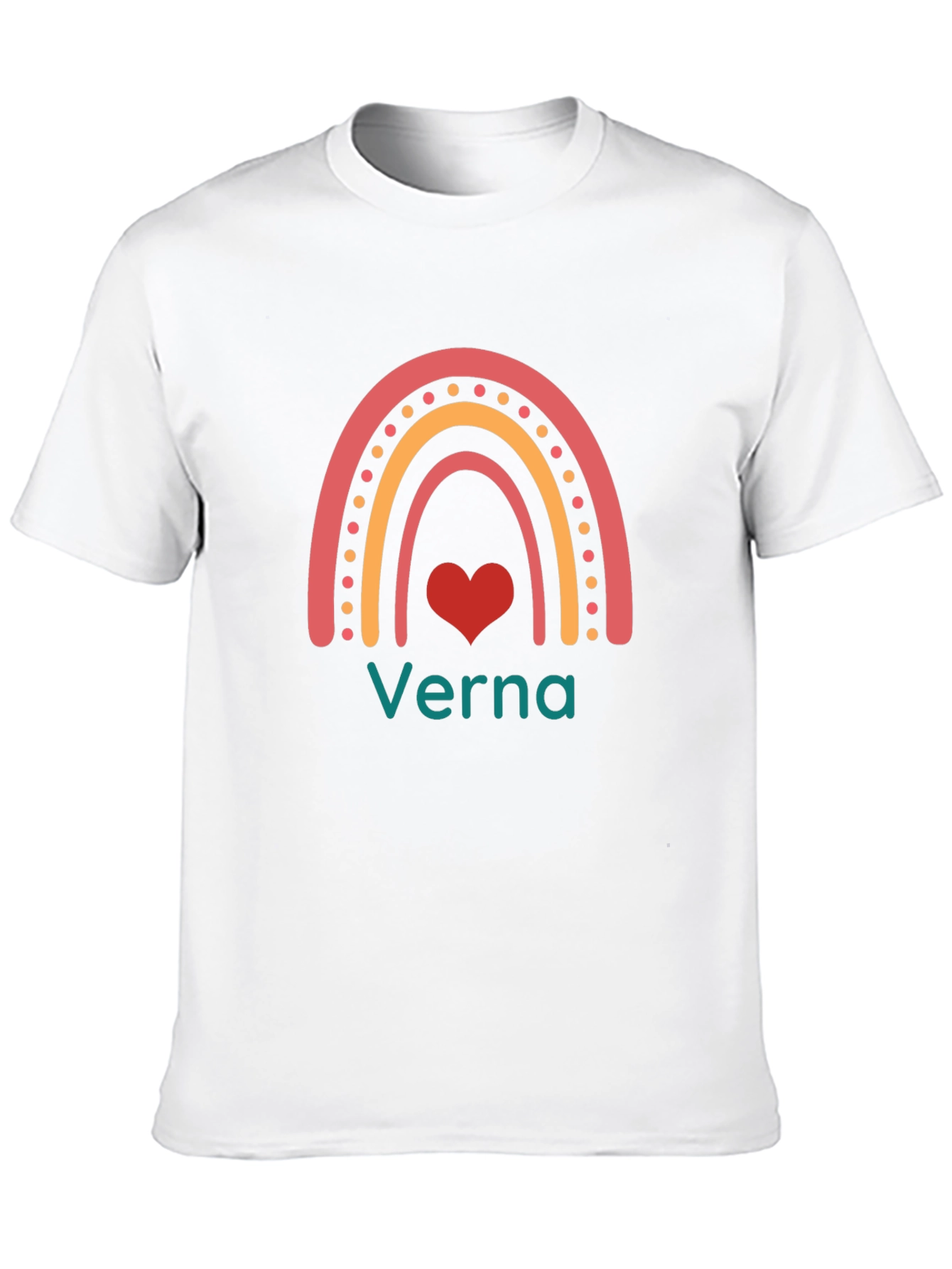 Verna Rainbow Heart Graphic Tee - Black