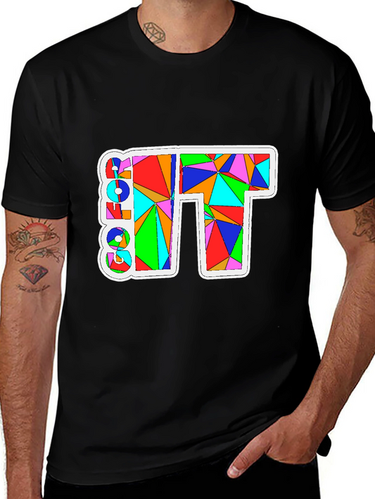 Geometric Color Block Graphic Tee - Modern Streetwear