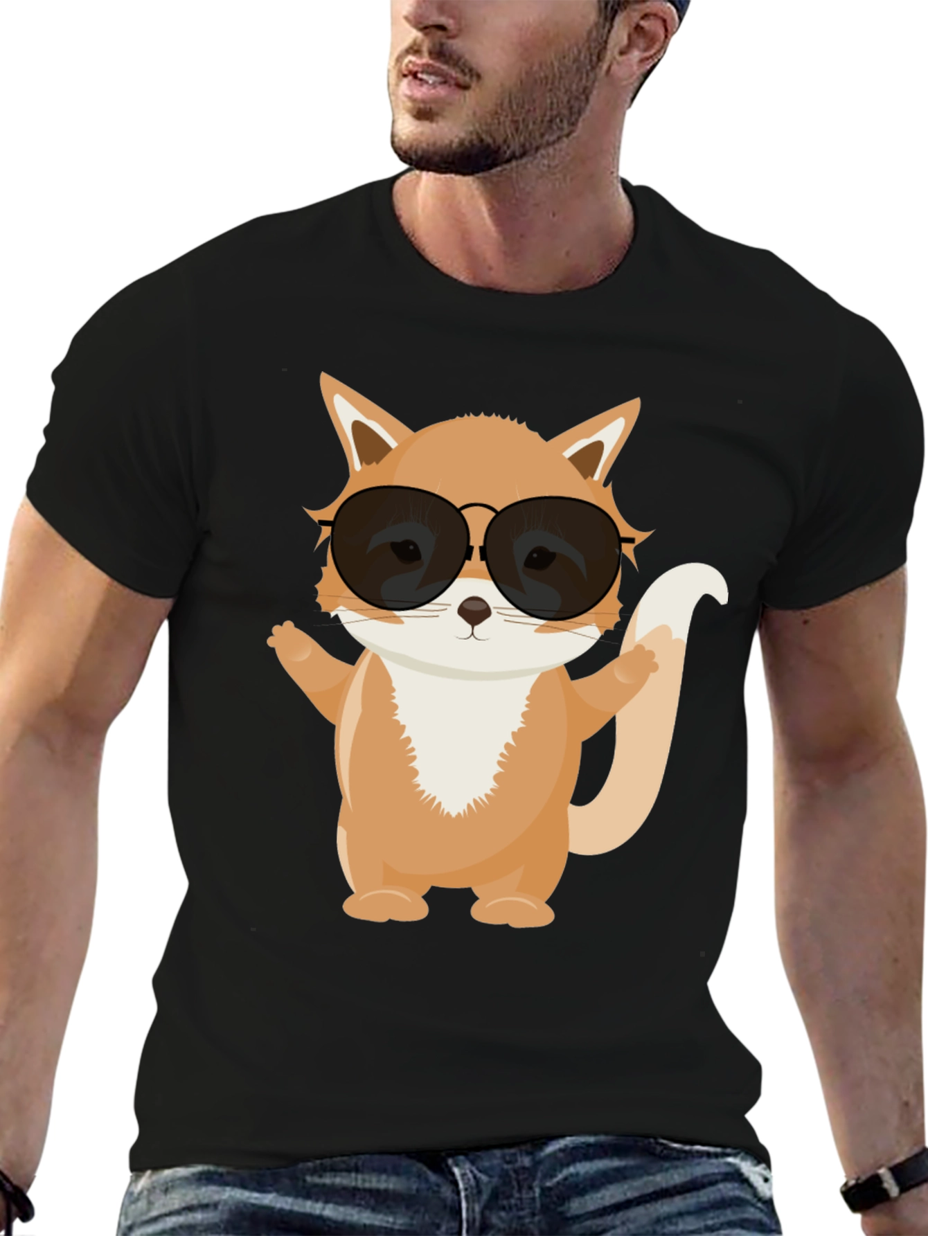 Cool Fox Graphic Tee - Black T-Shirt