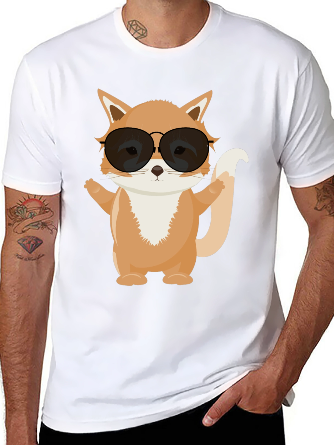 Cool Fox Graphic Tee - Black T-Shirt