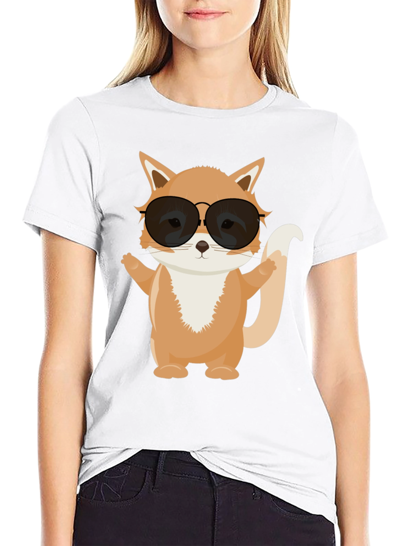 Cool Fox Graphic Tee - Black T-Shirt