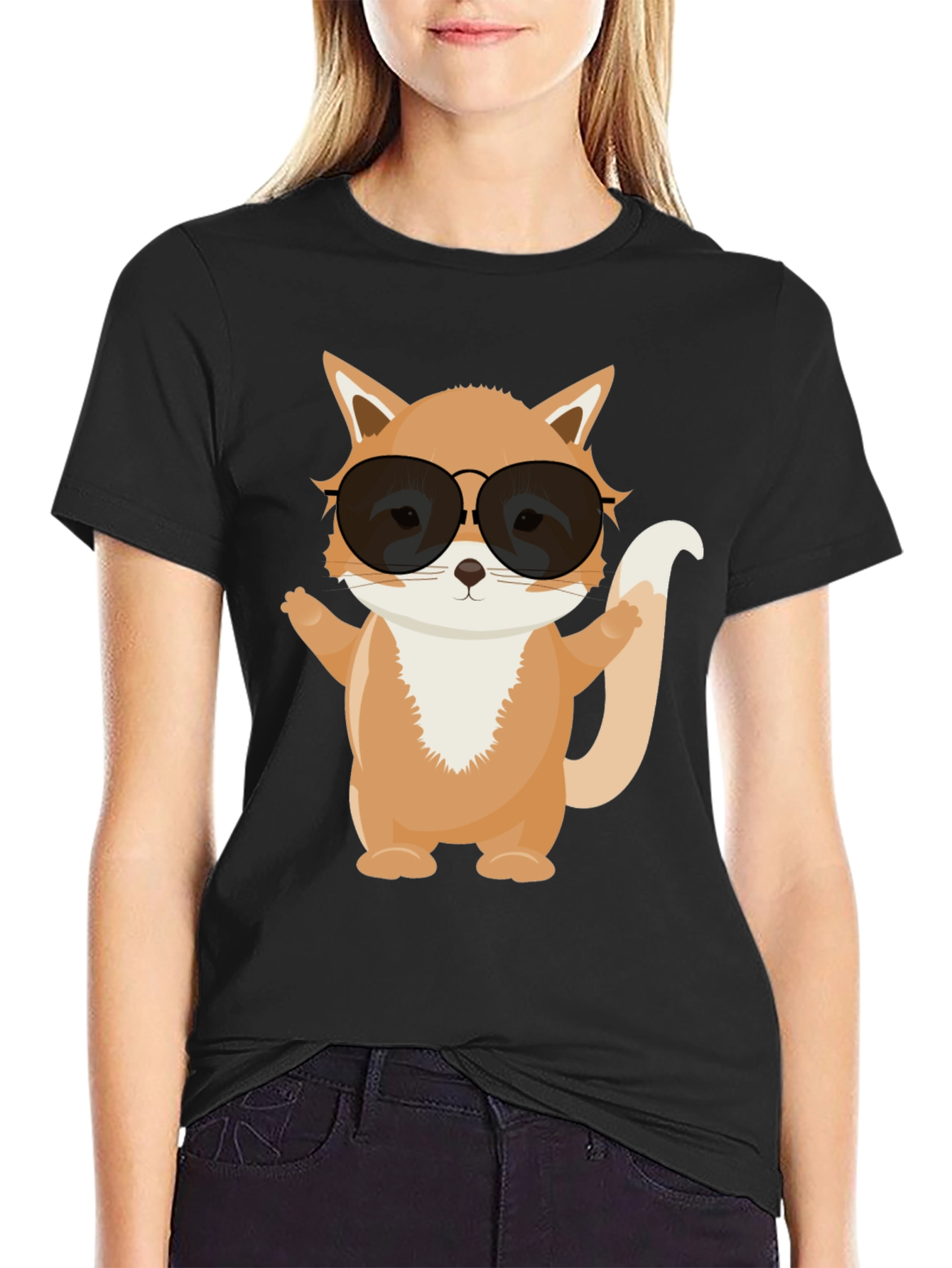 Cool Fox Graphic Tee - Black T-Shirt