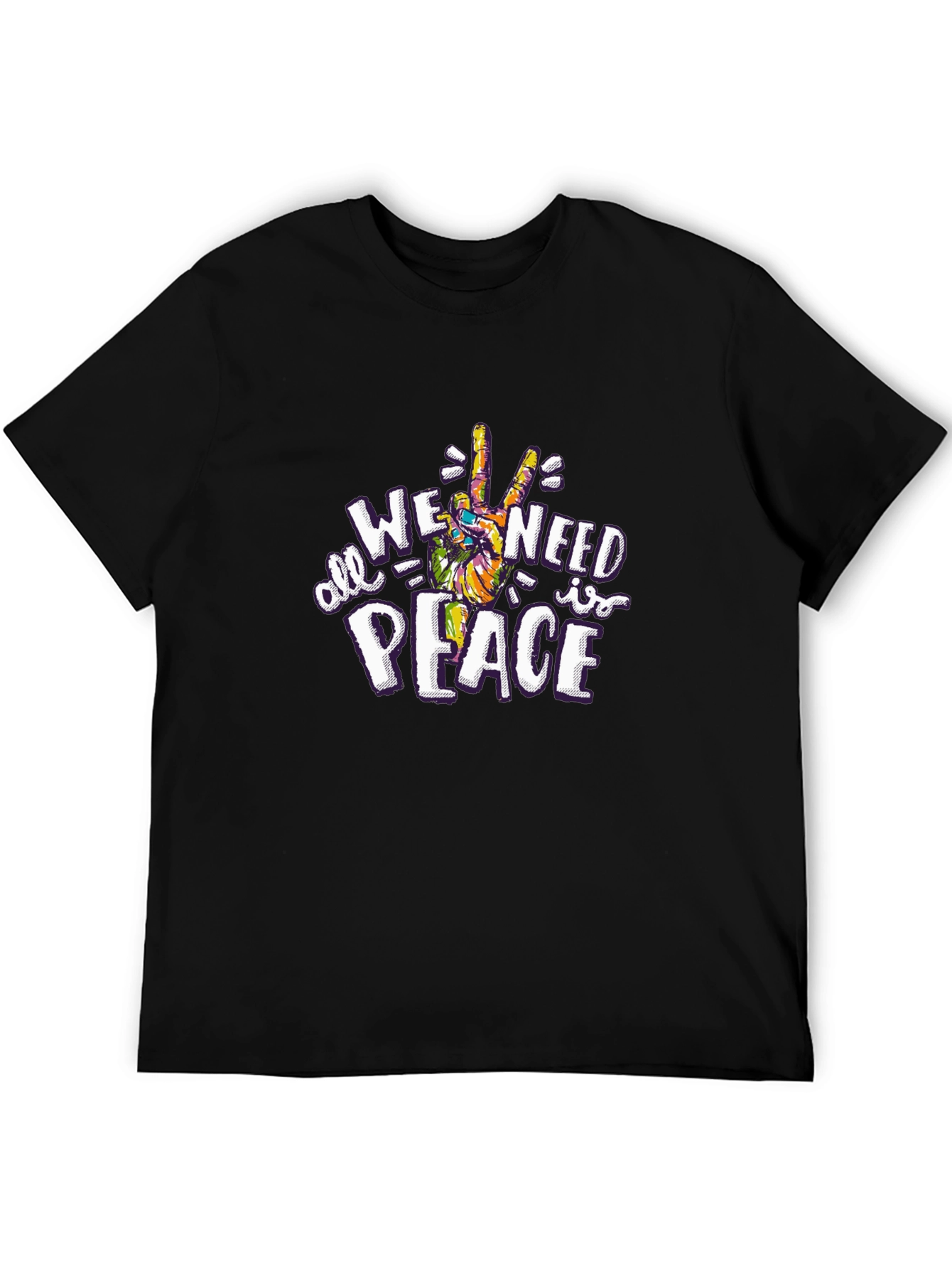 All We Need Is Peace Graphic Tee - Black