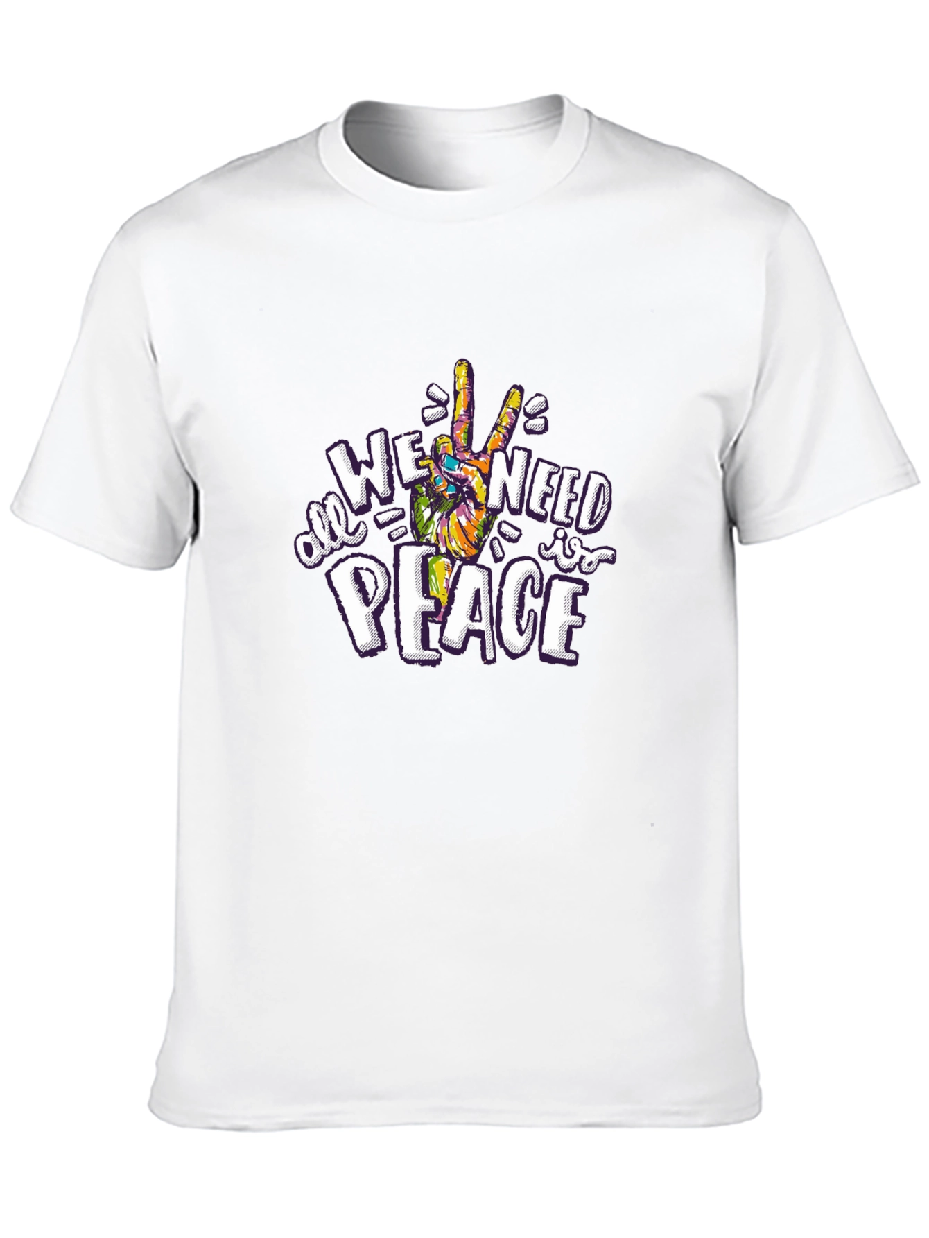 All We Need Is Peace Graphic Tee - Black