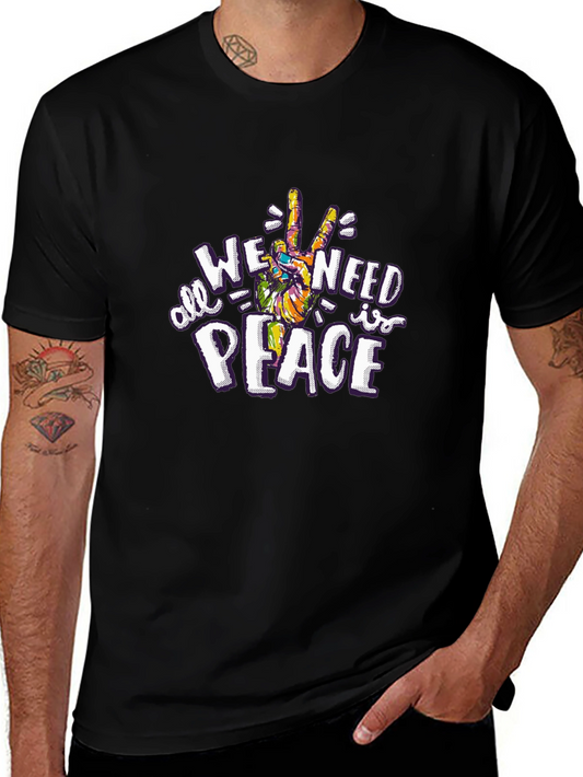 All We Need Is Peace Graphic Tee - Black