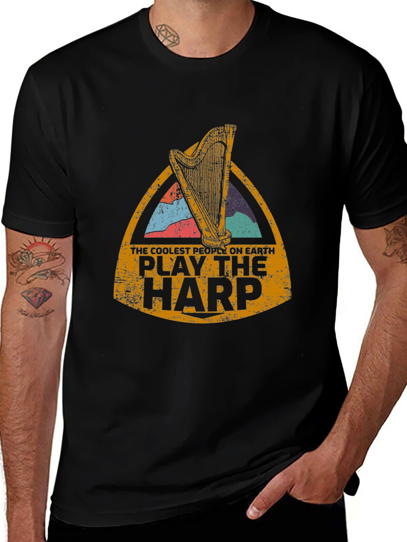 Cool Harp Player T-Shirt