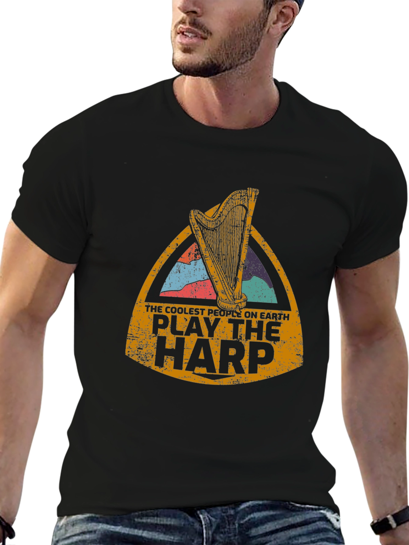 Cool Harp Player T-Shirt