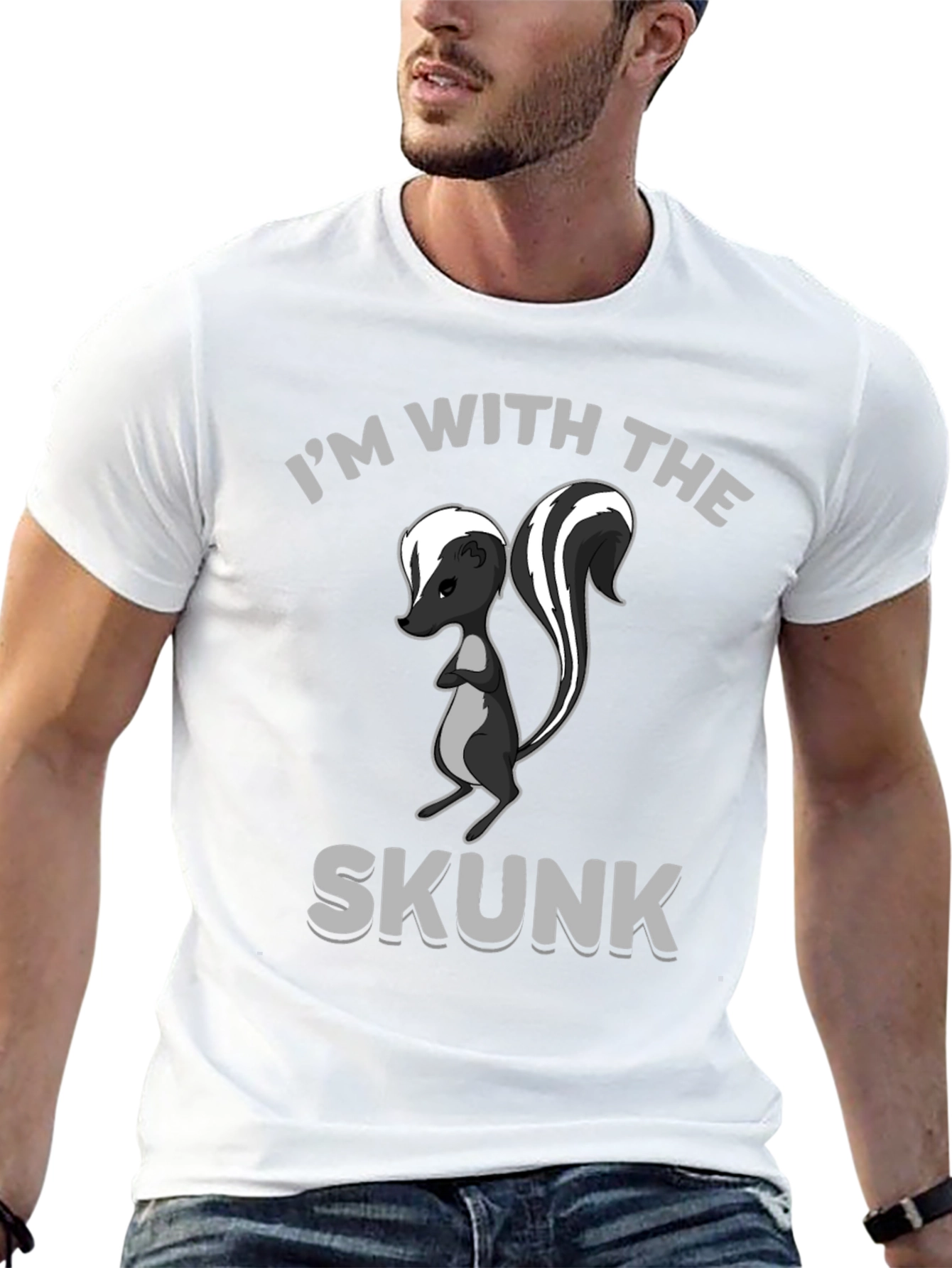 Im With The Skunk T-Shirt Funny Cartoon Animal Tee