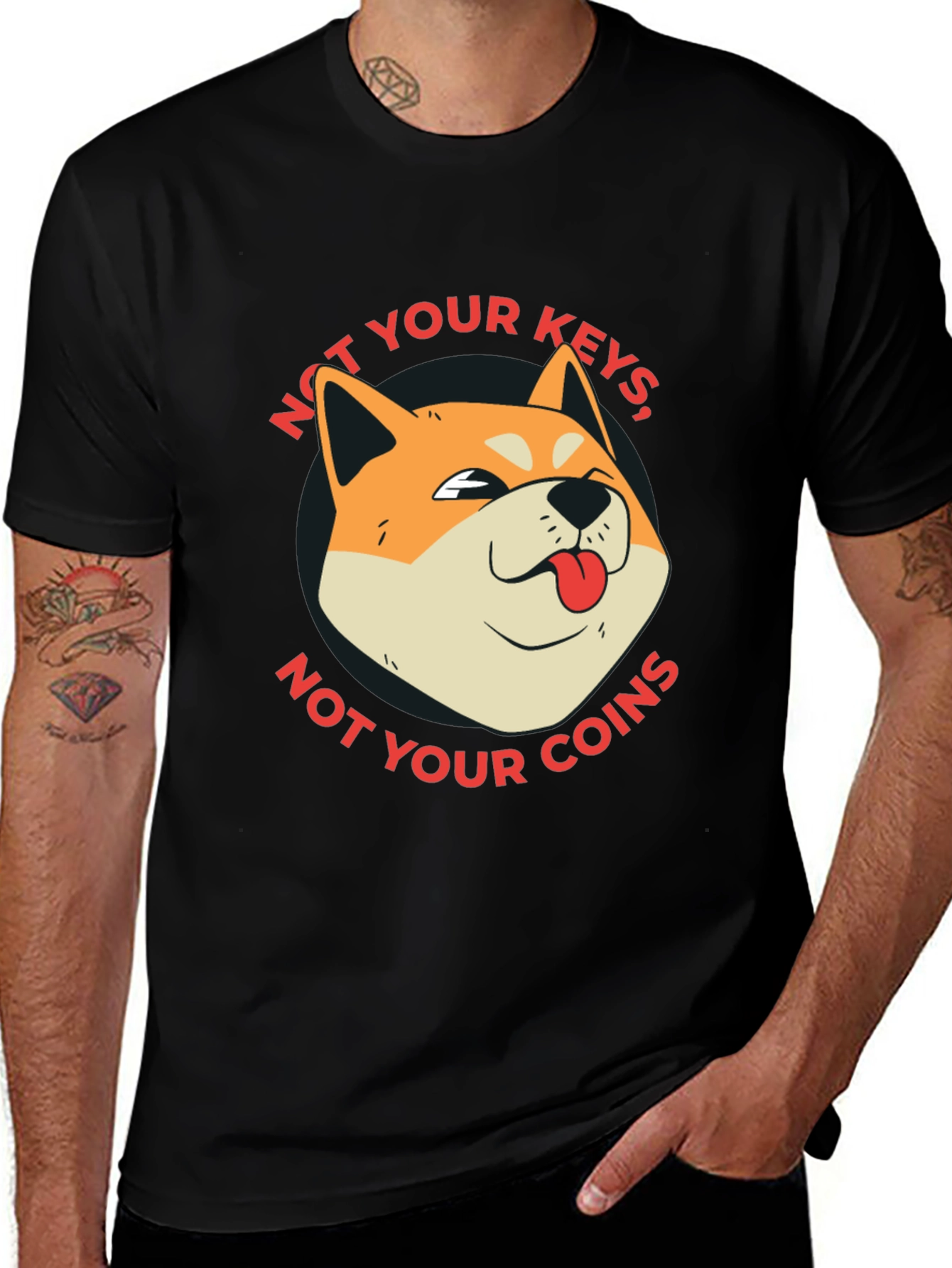 Not Your Keys Not Your Coins Crypto Doge T-Shirt