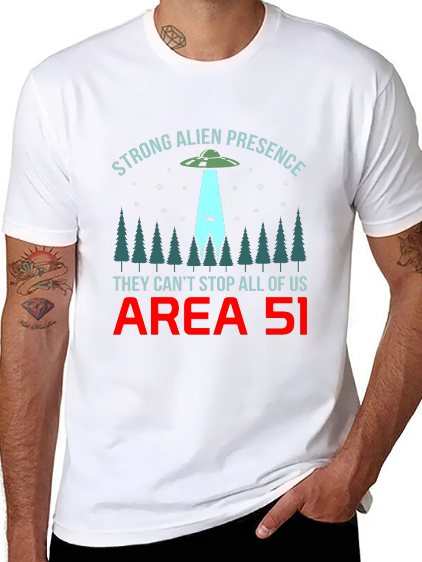 Strong Alien Presence T-Shirt Area 51 UFO Graphic Tee