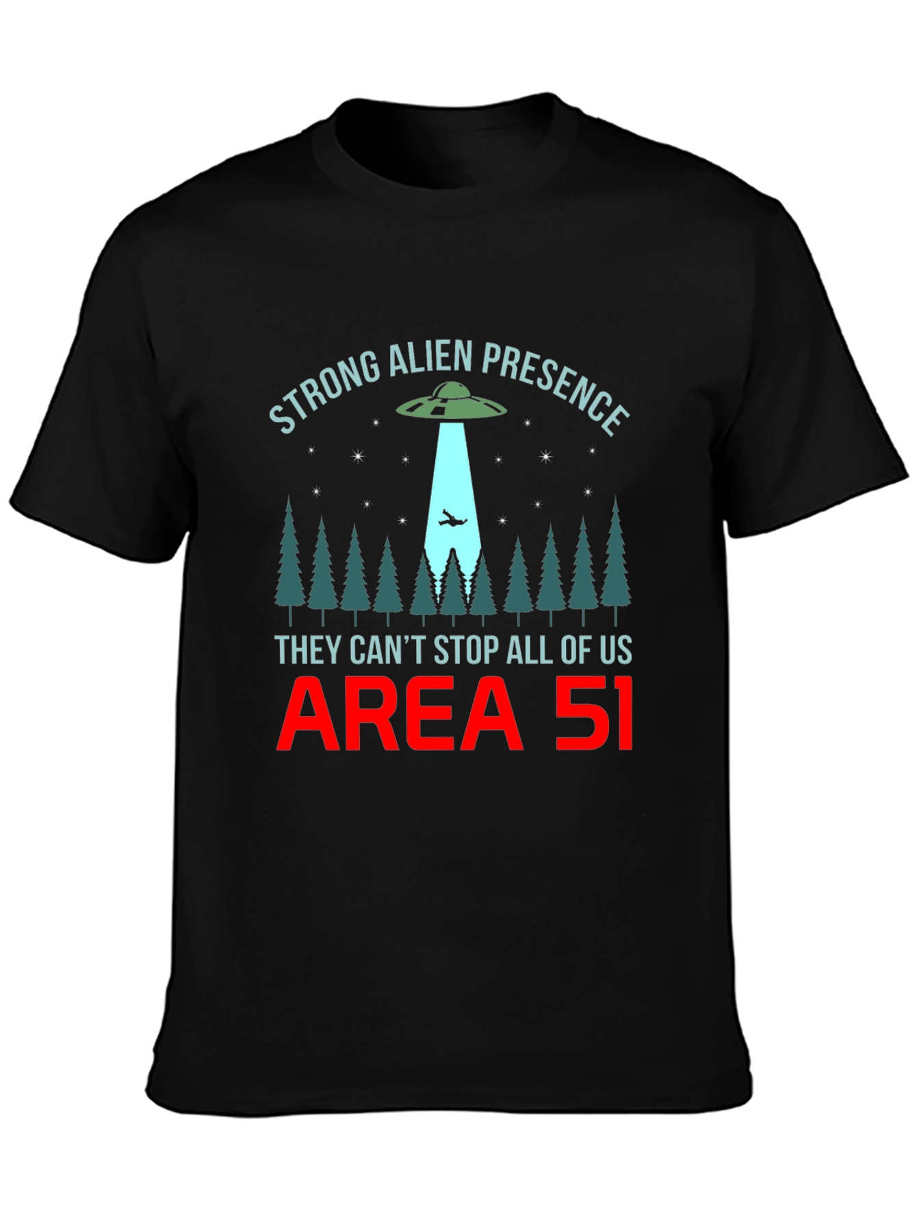 Strong Alien Presence T-Shirt Area 51 UFO Graphic Tee